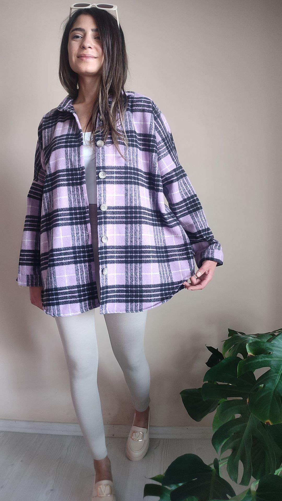 Mor Kaşmir oduncu gömlek ceket