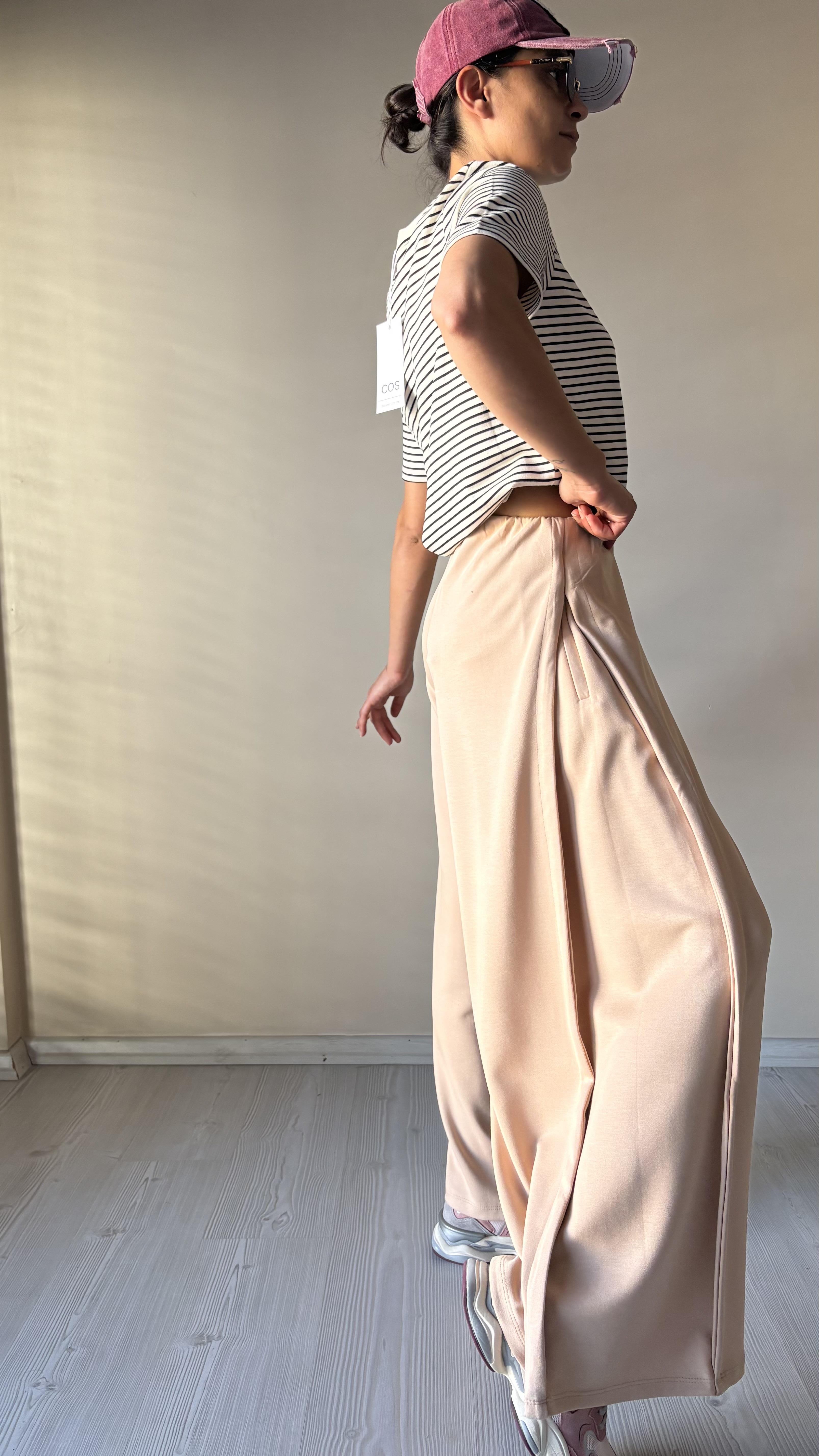 Nude Modal Yan detay Pantolon 