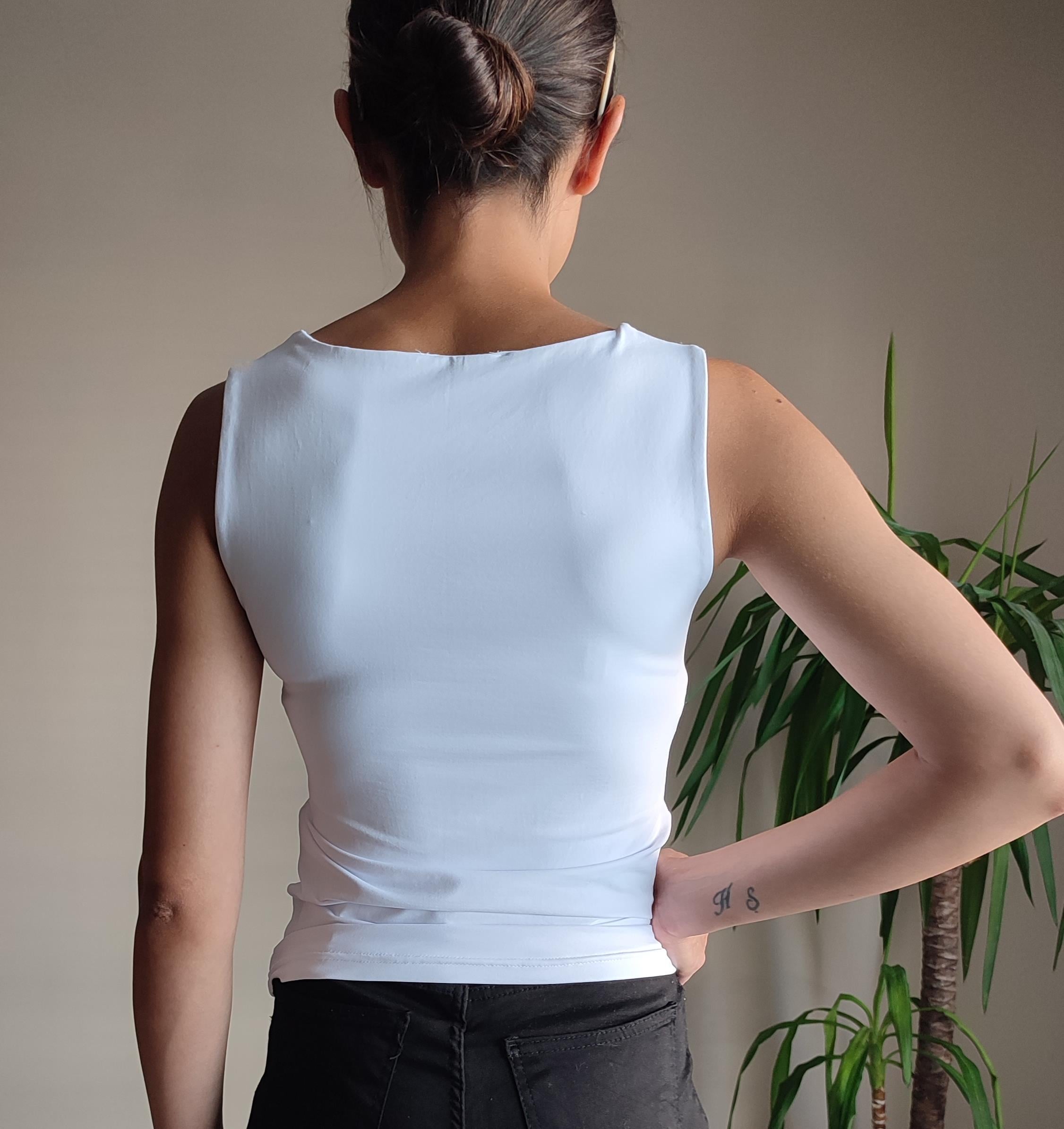 Sandy çift kat likralı kolsuz Atlet 