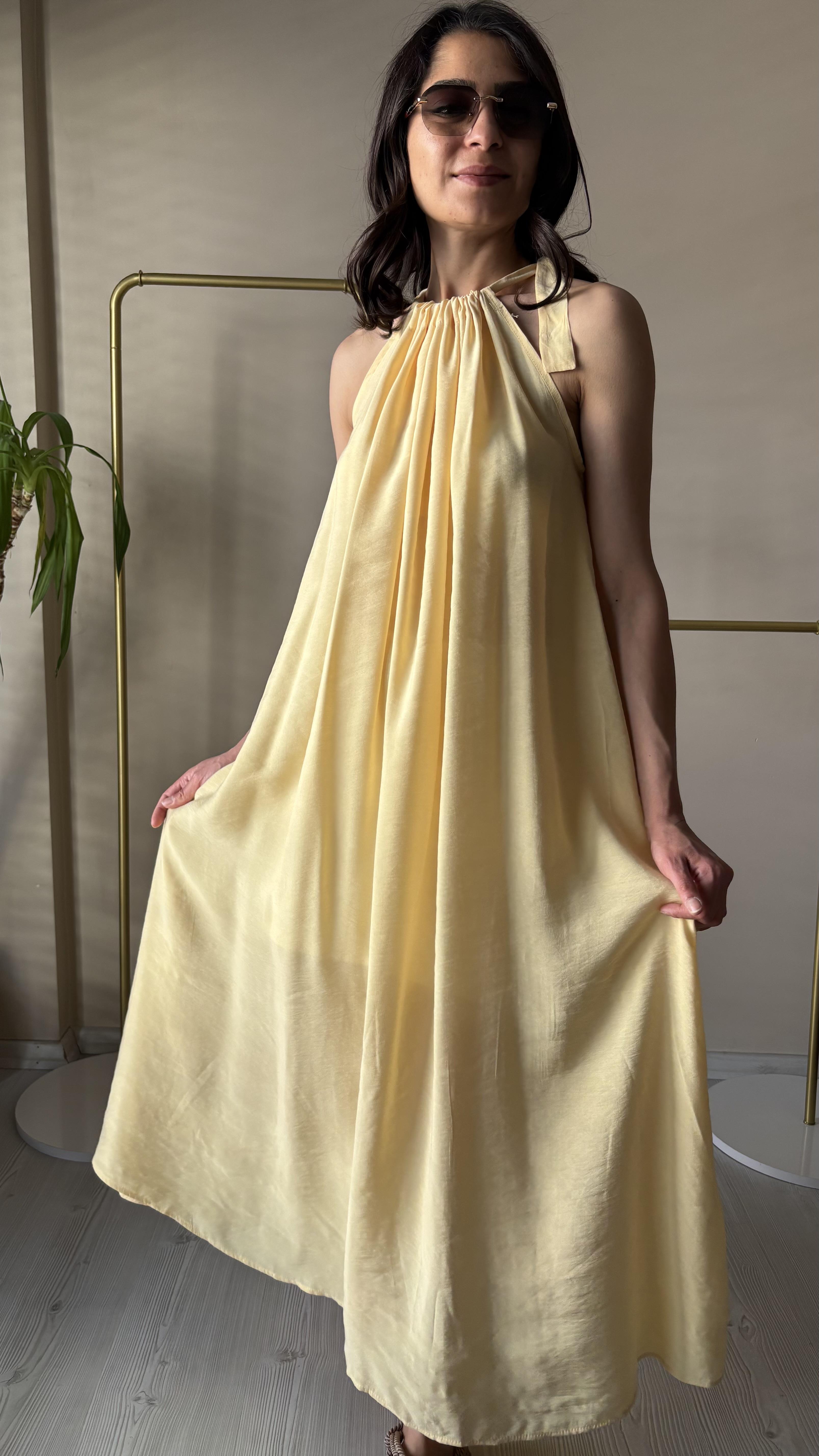 Sarı Tensel Elbise