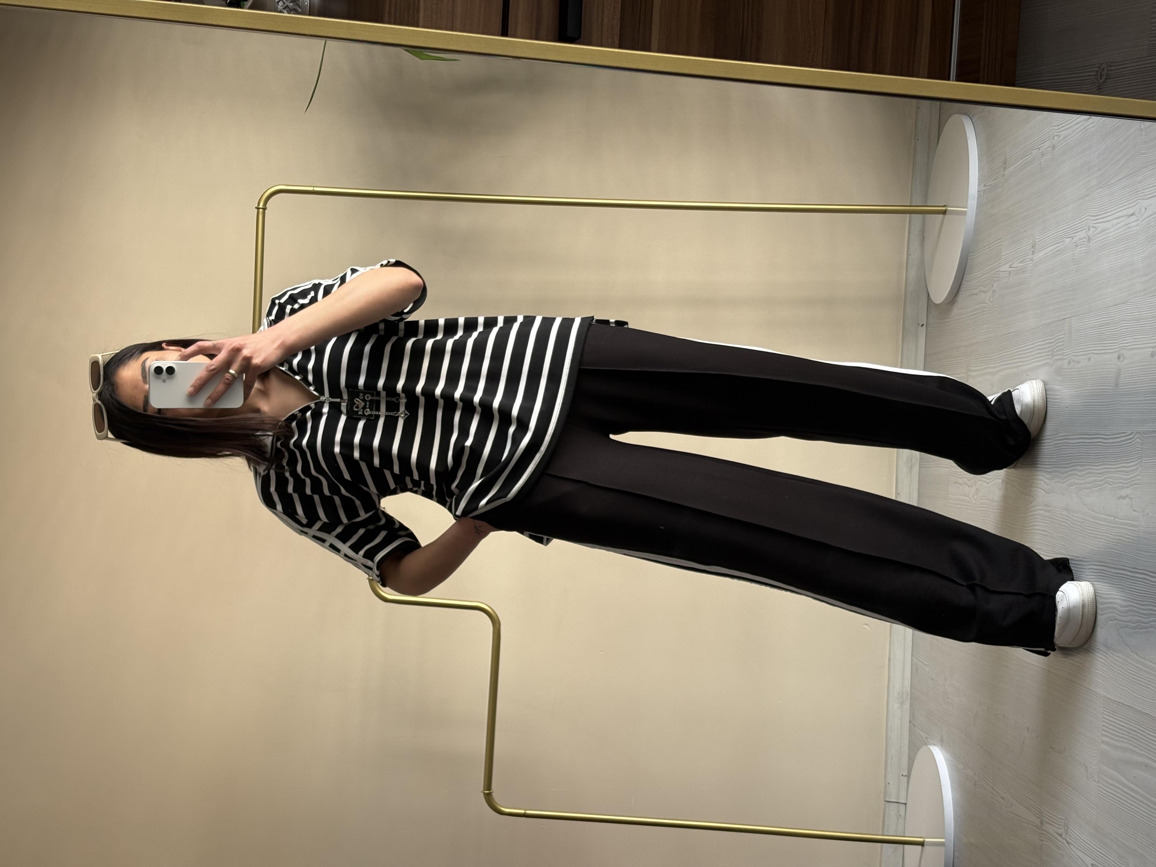 Siyah çizgili Şeritli Aksesuar Detay Takım