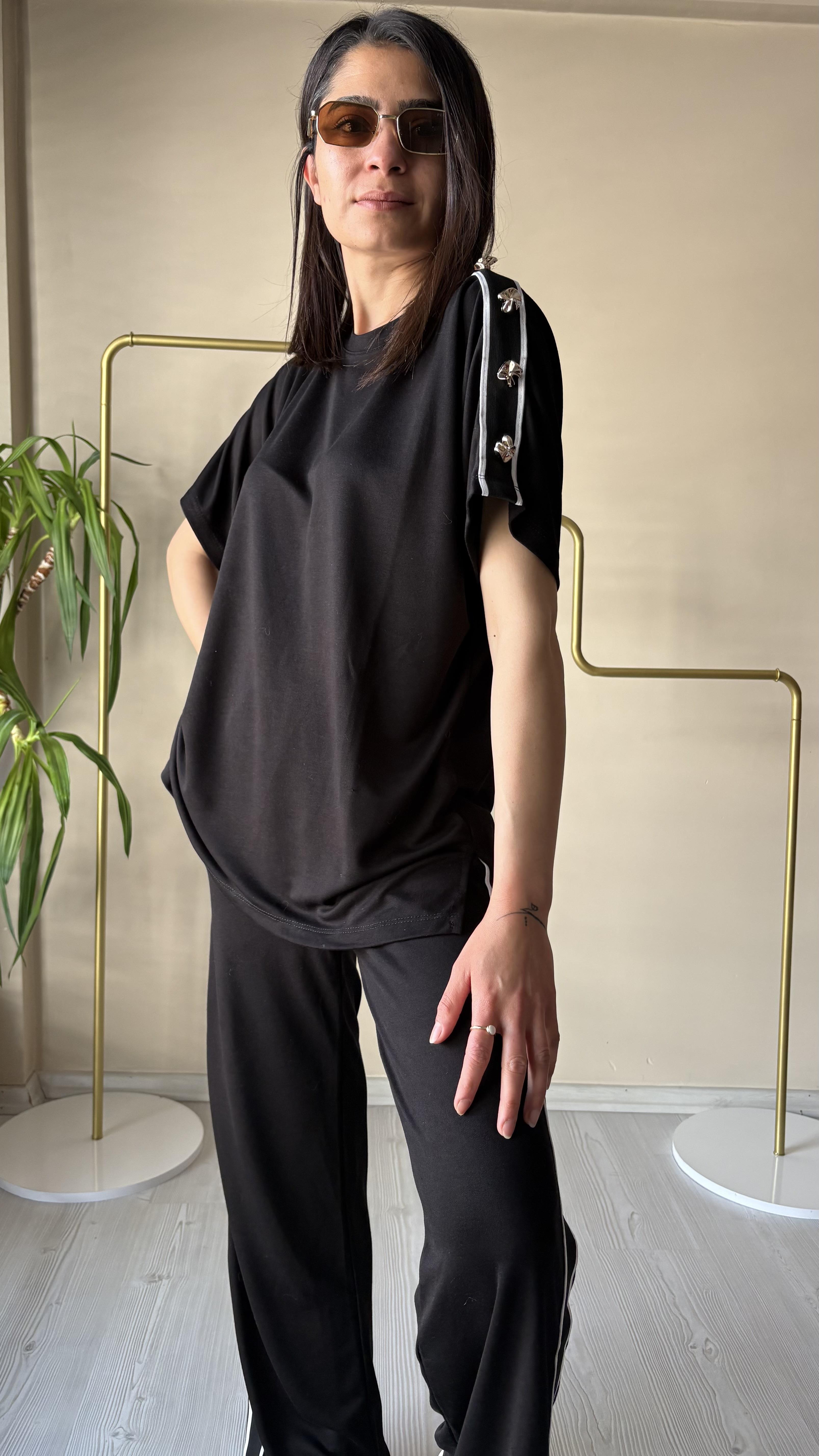 Siyah kol Detaylı MODAL Takım