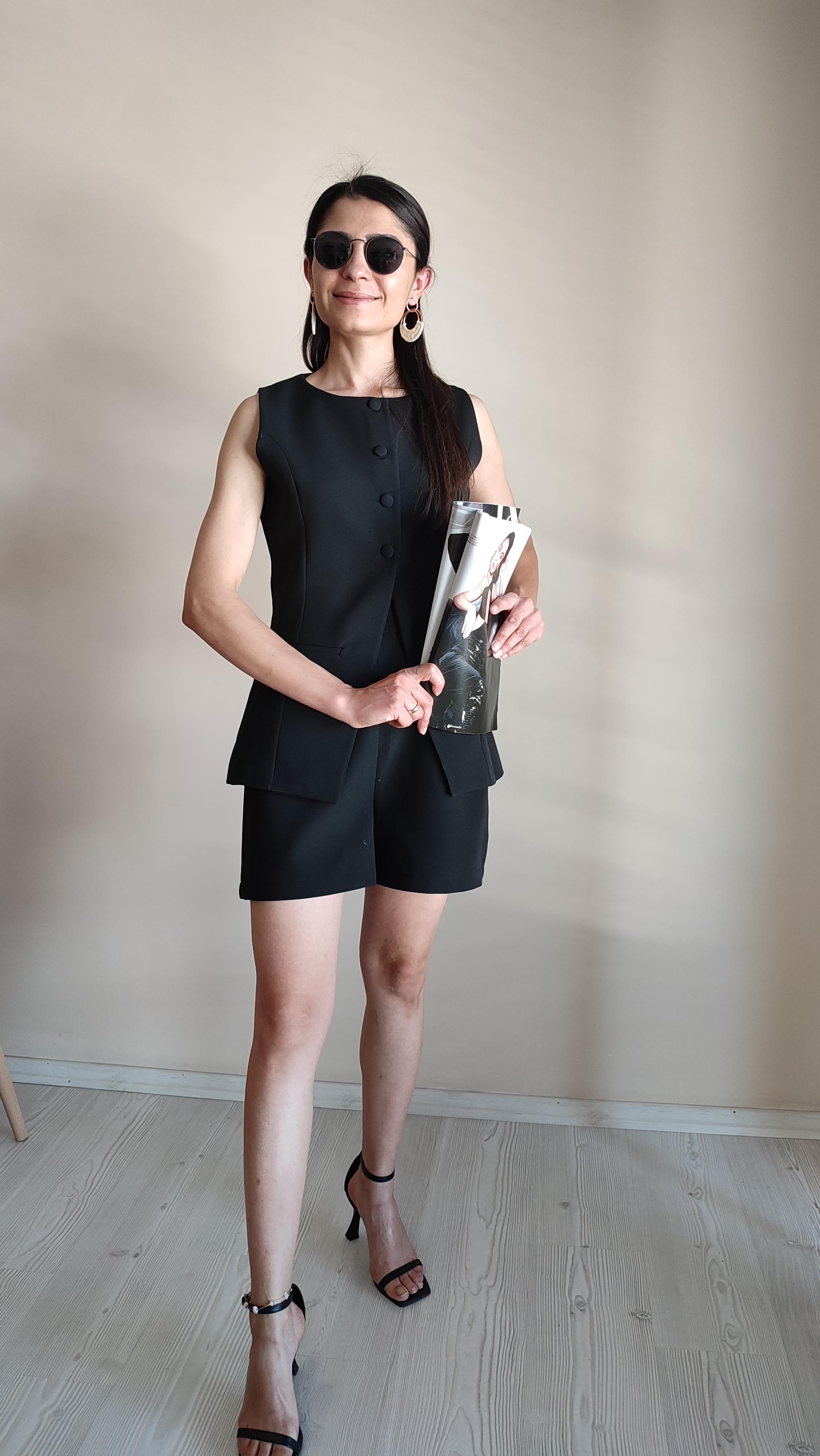 Siyah Yelekli şort Takım 