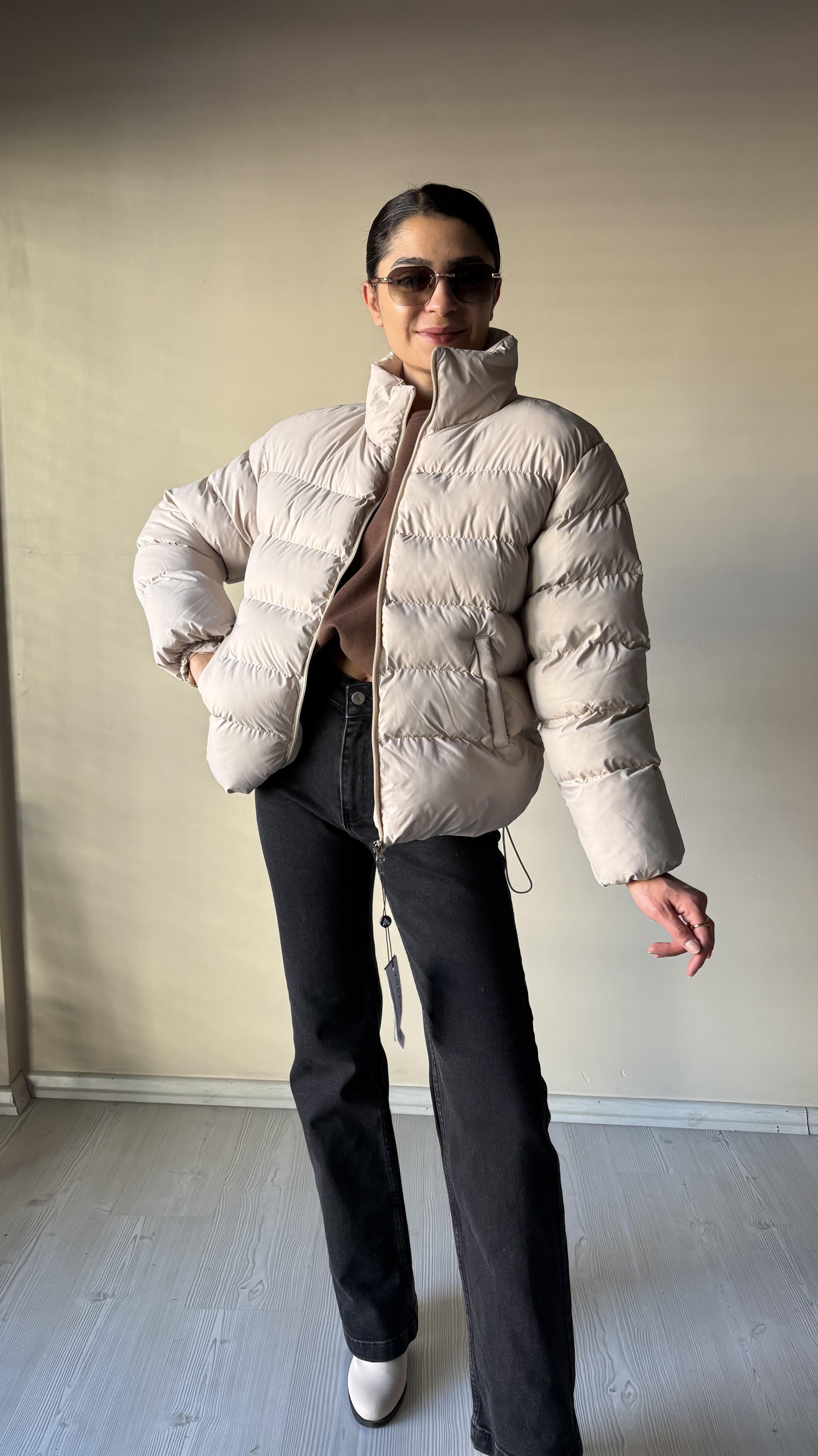 Taş İçi peluş Şişme Mont