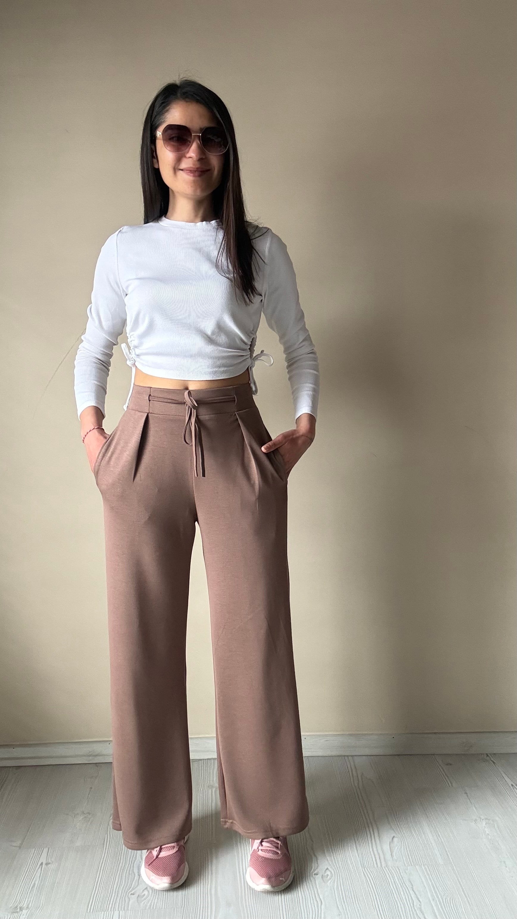 Vizon Modal Bel Büzgülü Pantolon 