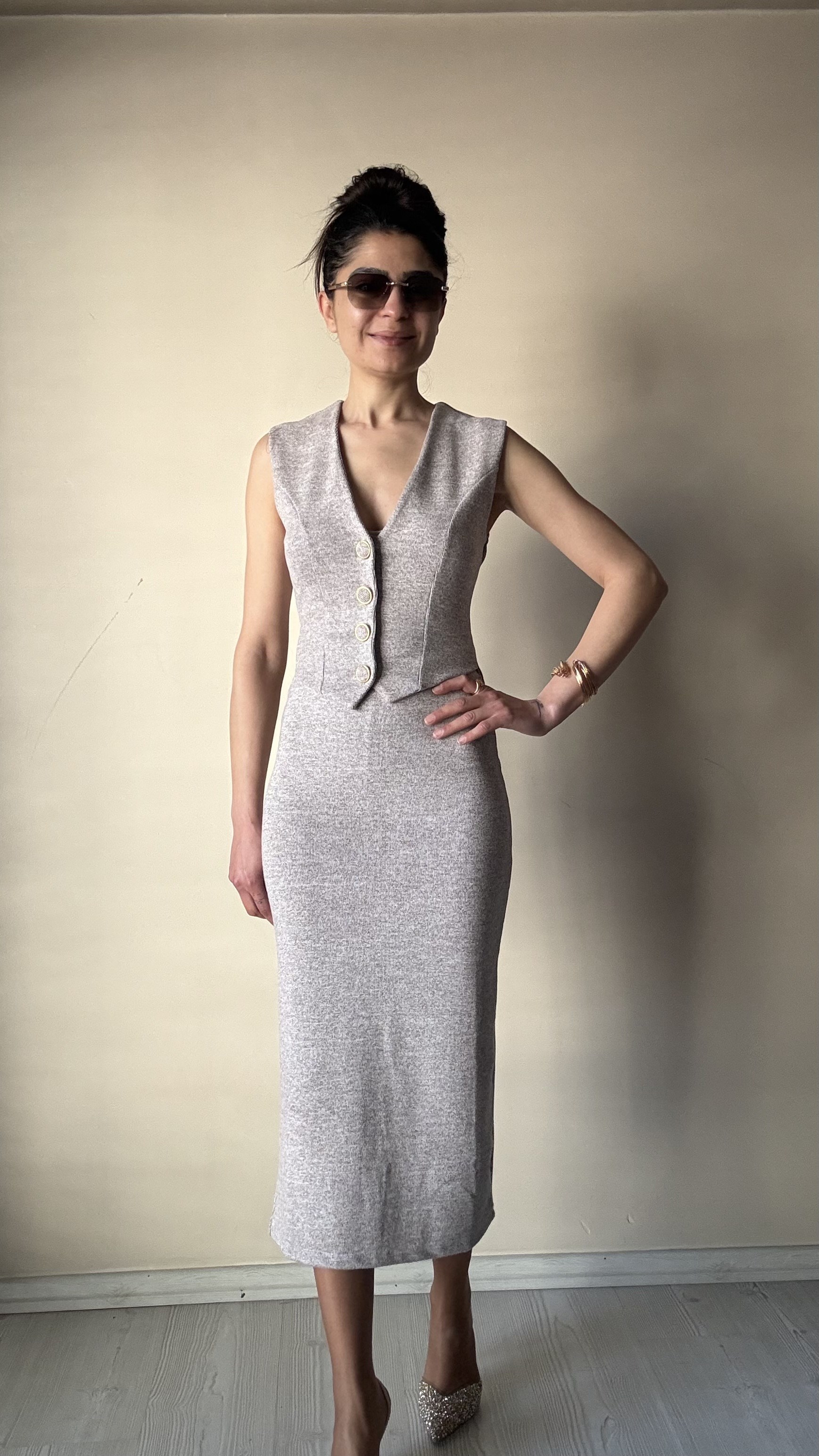 Vizon Selanik Yelek Elbise