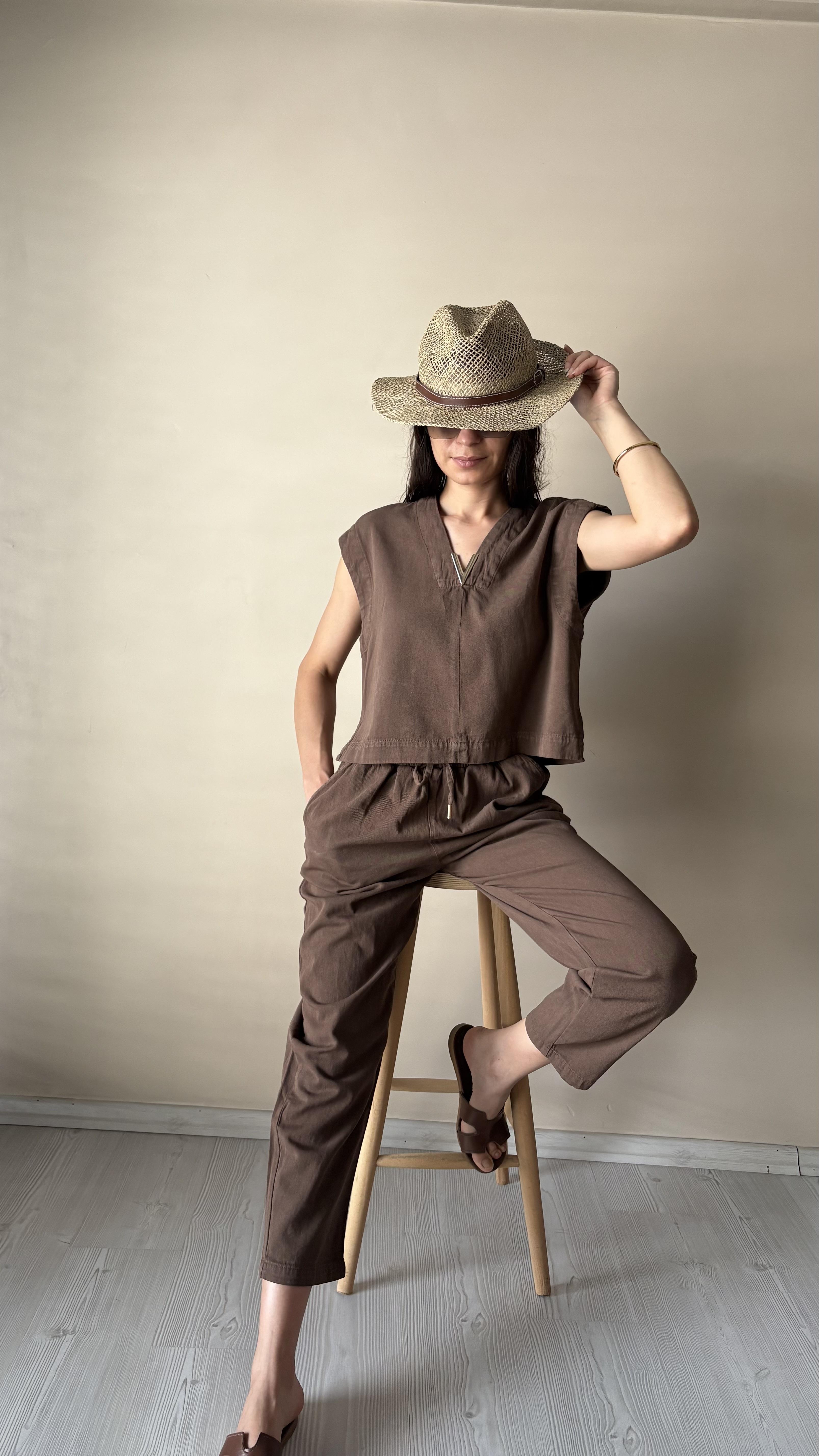 X love Acı Kahve Gabardin Takım