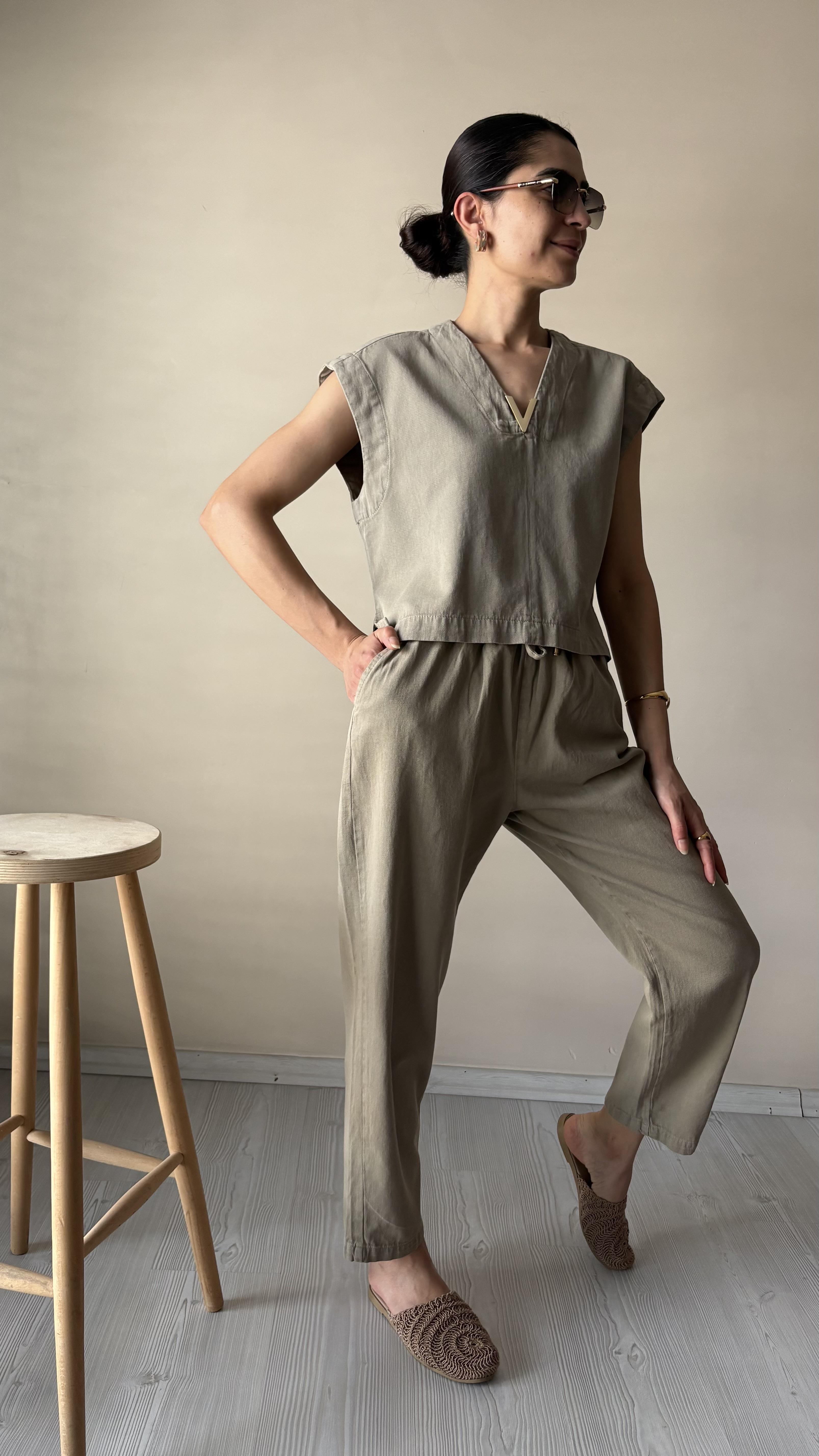 X love Haki Gabardin Takım