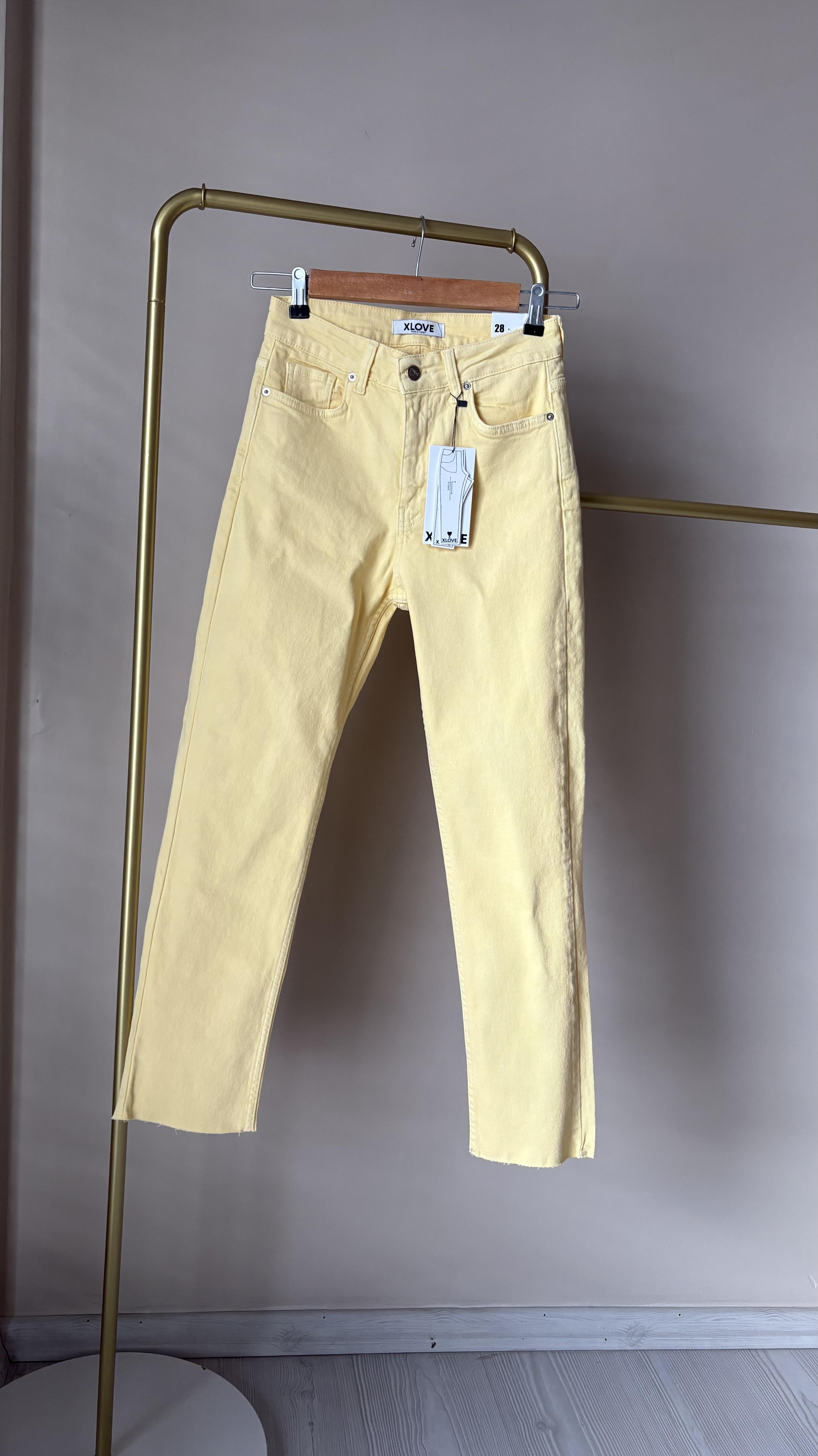 X love Sarı Slimmomfit lazer kesim Jean