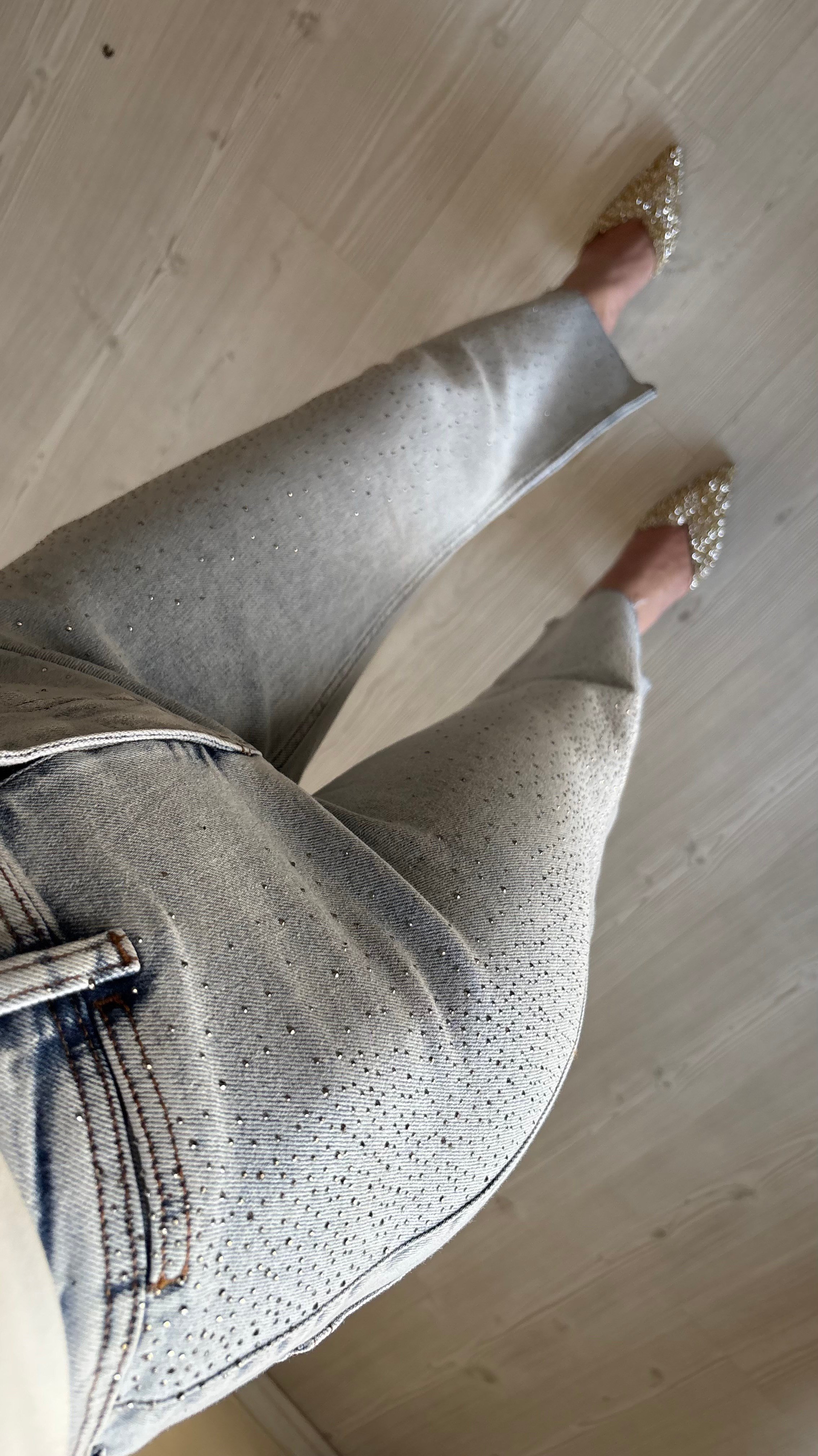 X love Taşlı Kar yıkama jean 