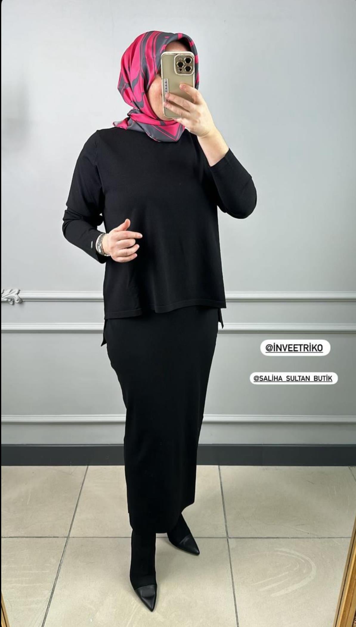 İNVEE KALEM ETEK SİYAH