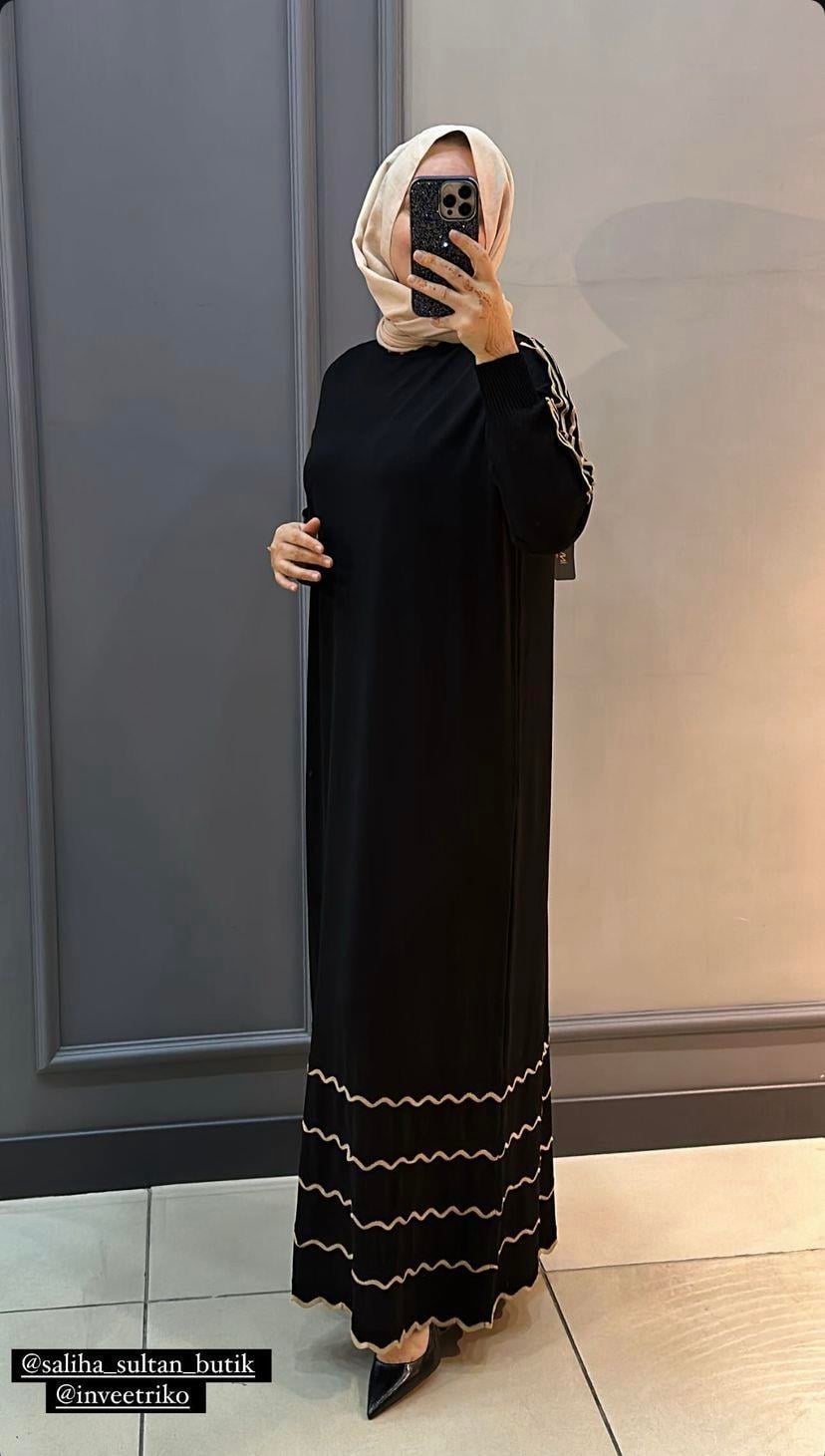 İNVEE MERSERİZE ELBİSE SİYAH