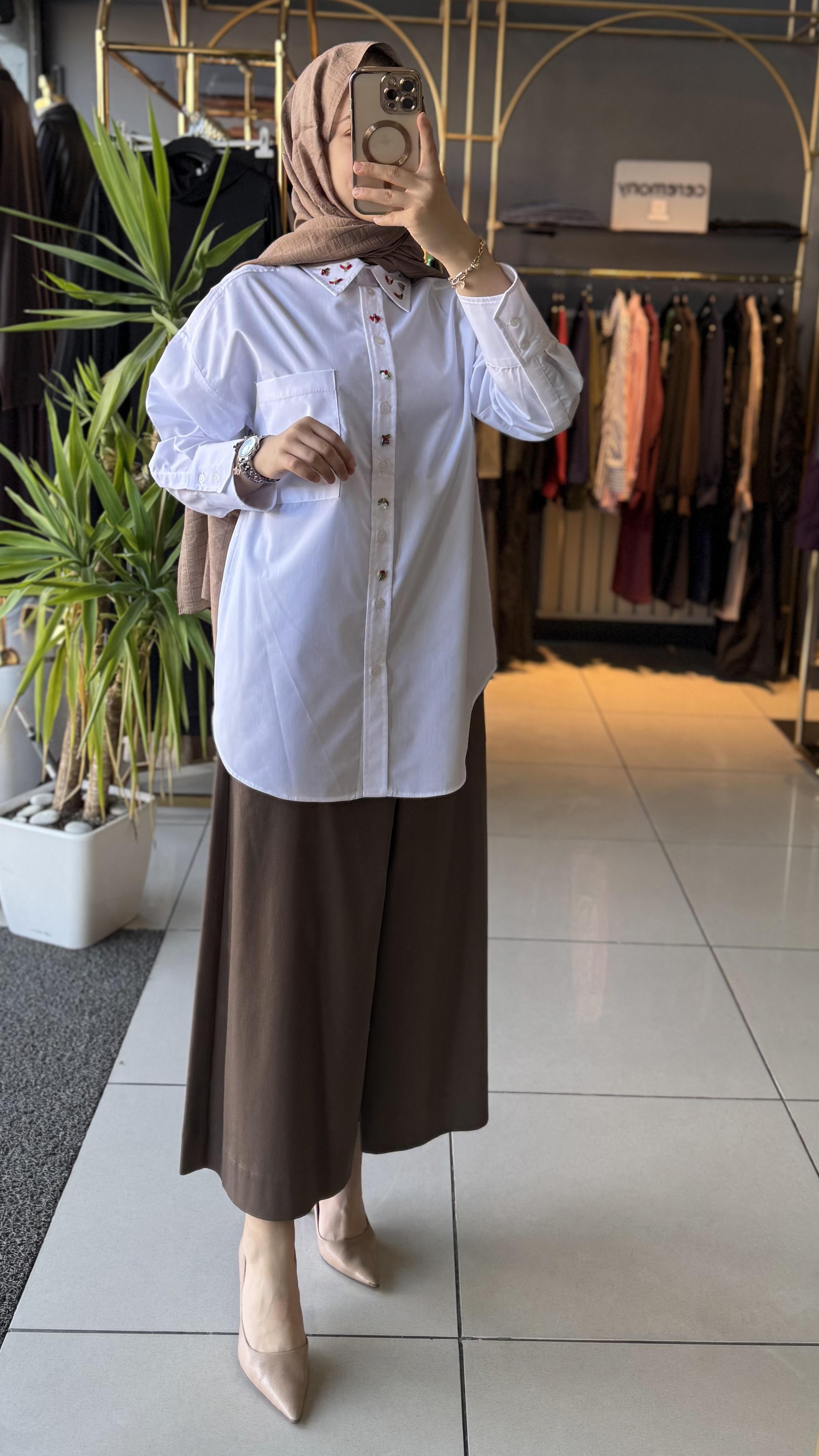 YEŞİM ÖZCAN GÖMLEK BEYAZ