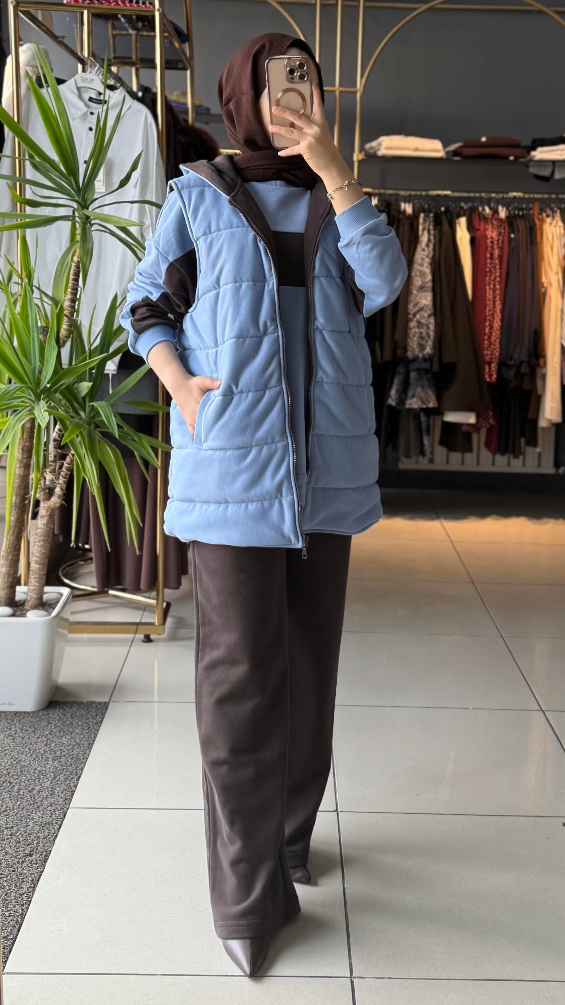 YEŞİM ÖZCAN YELEK MAVİ