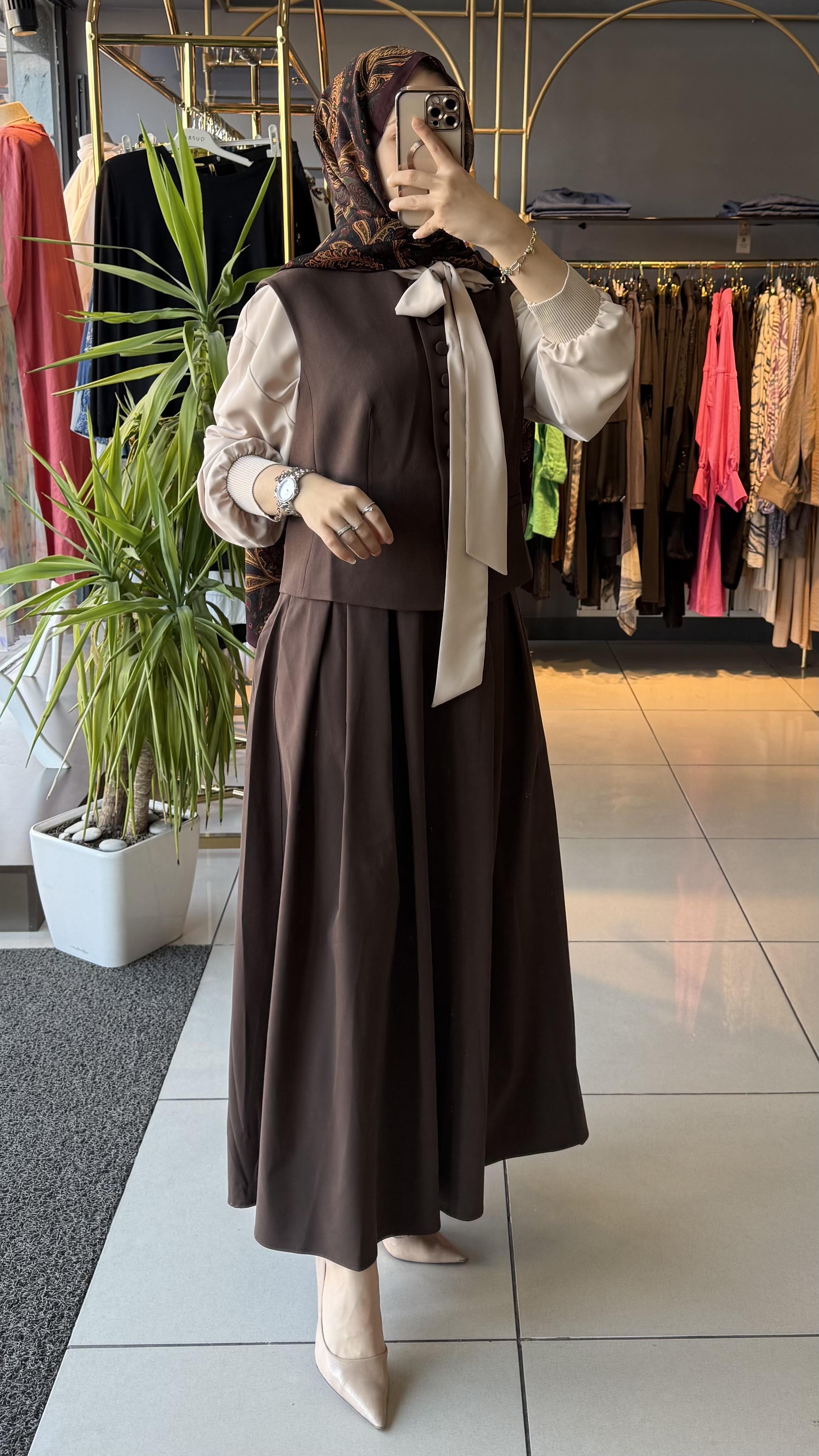 EXQUİSE YELEK KAHVE 