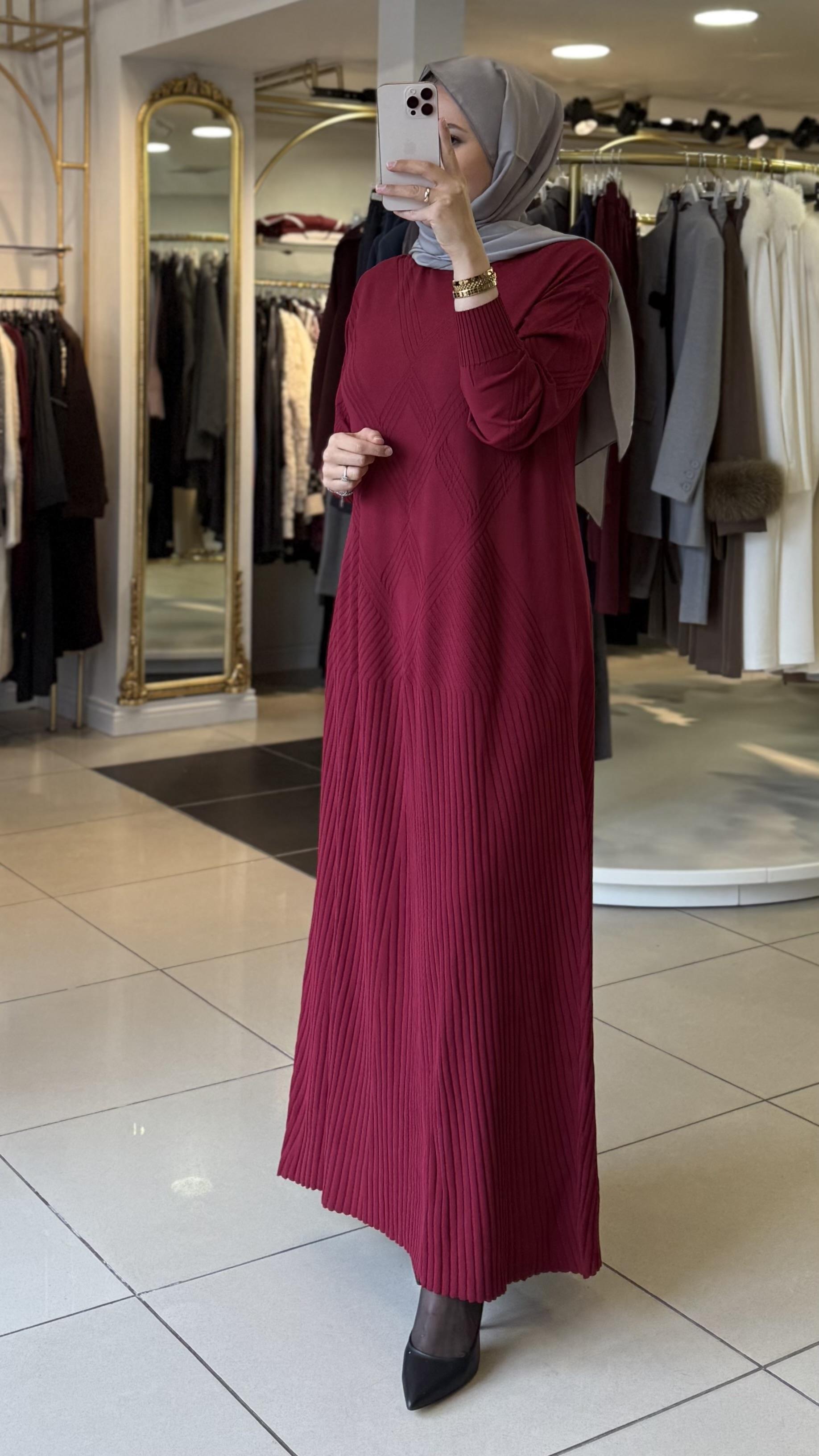 İNVEE ELBİSE BORDO