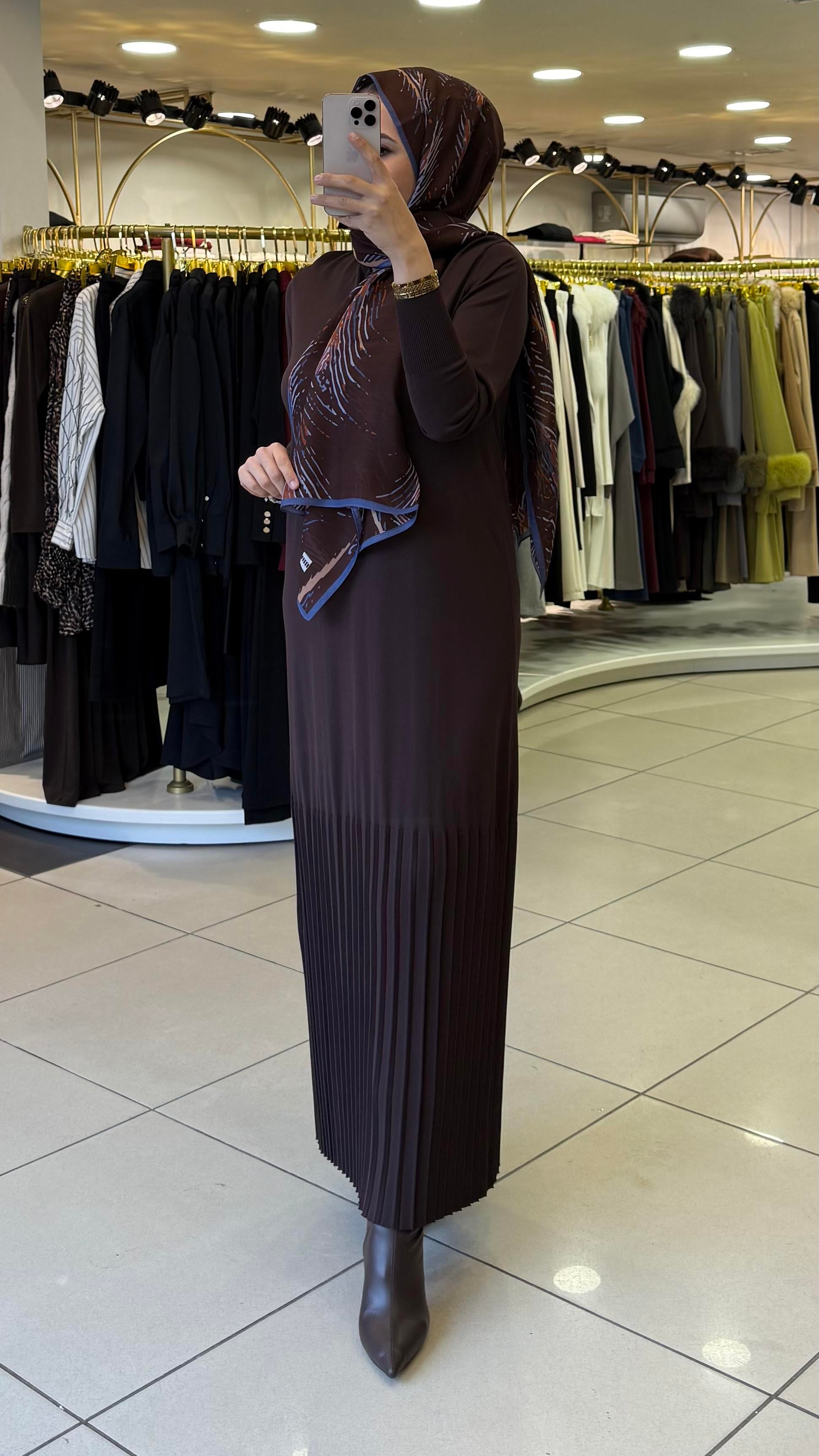 İNVEE ELBİSE KAHVE 