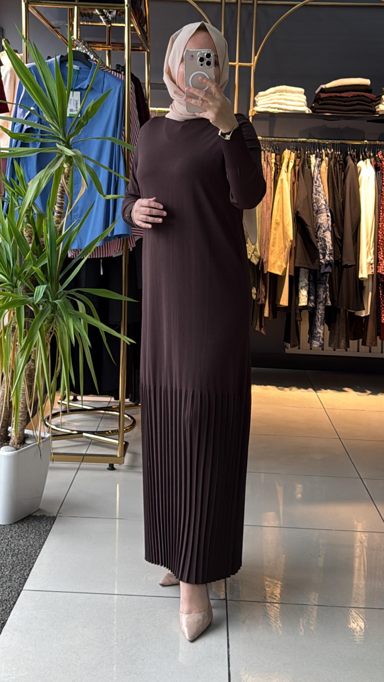 İNVEE ELBİSE KAHVE 