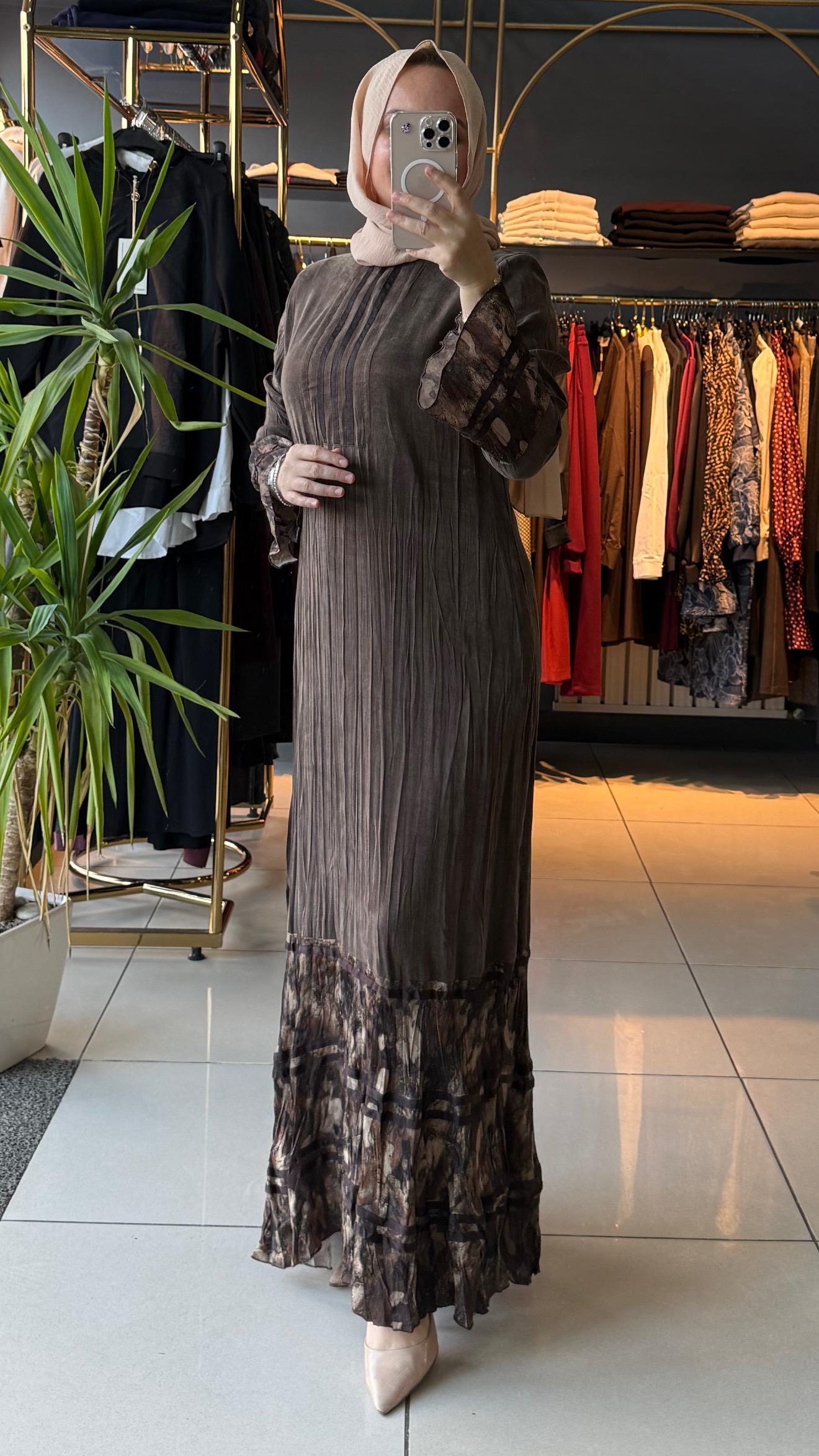 LİSAMORE ELBİSE KAHVE 