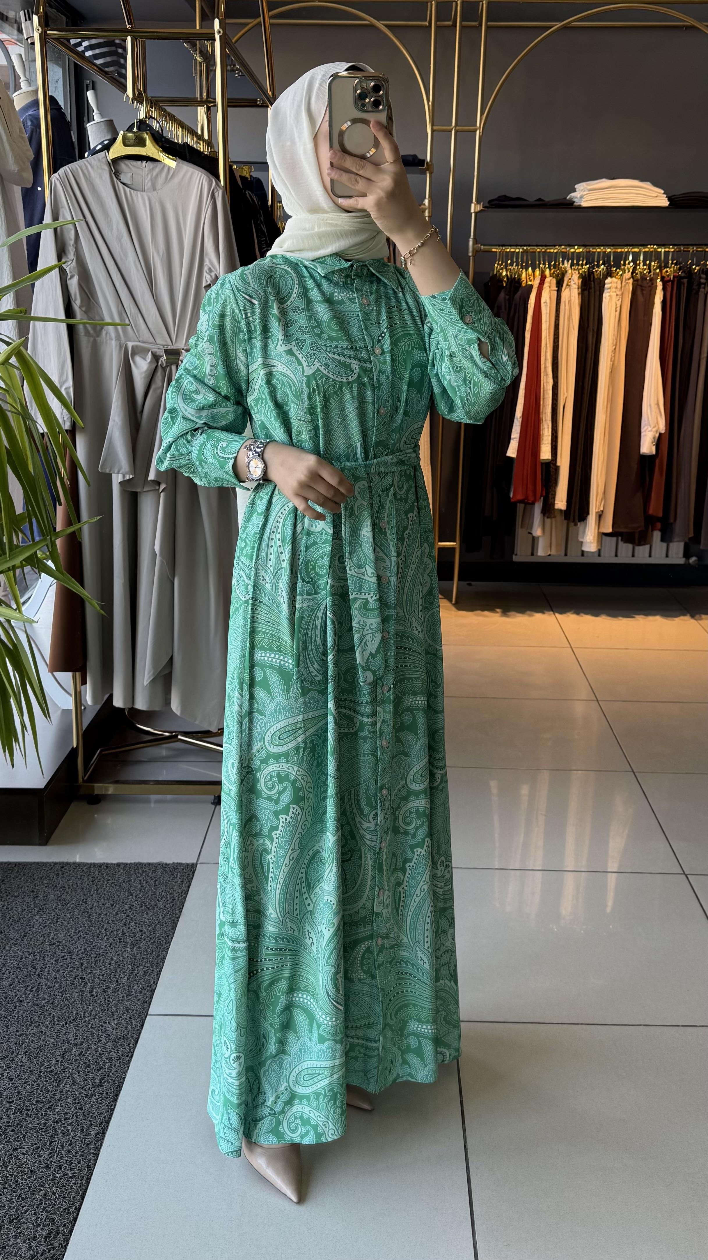 MERWİSH ELBİSE YEŞİL