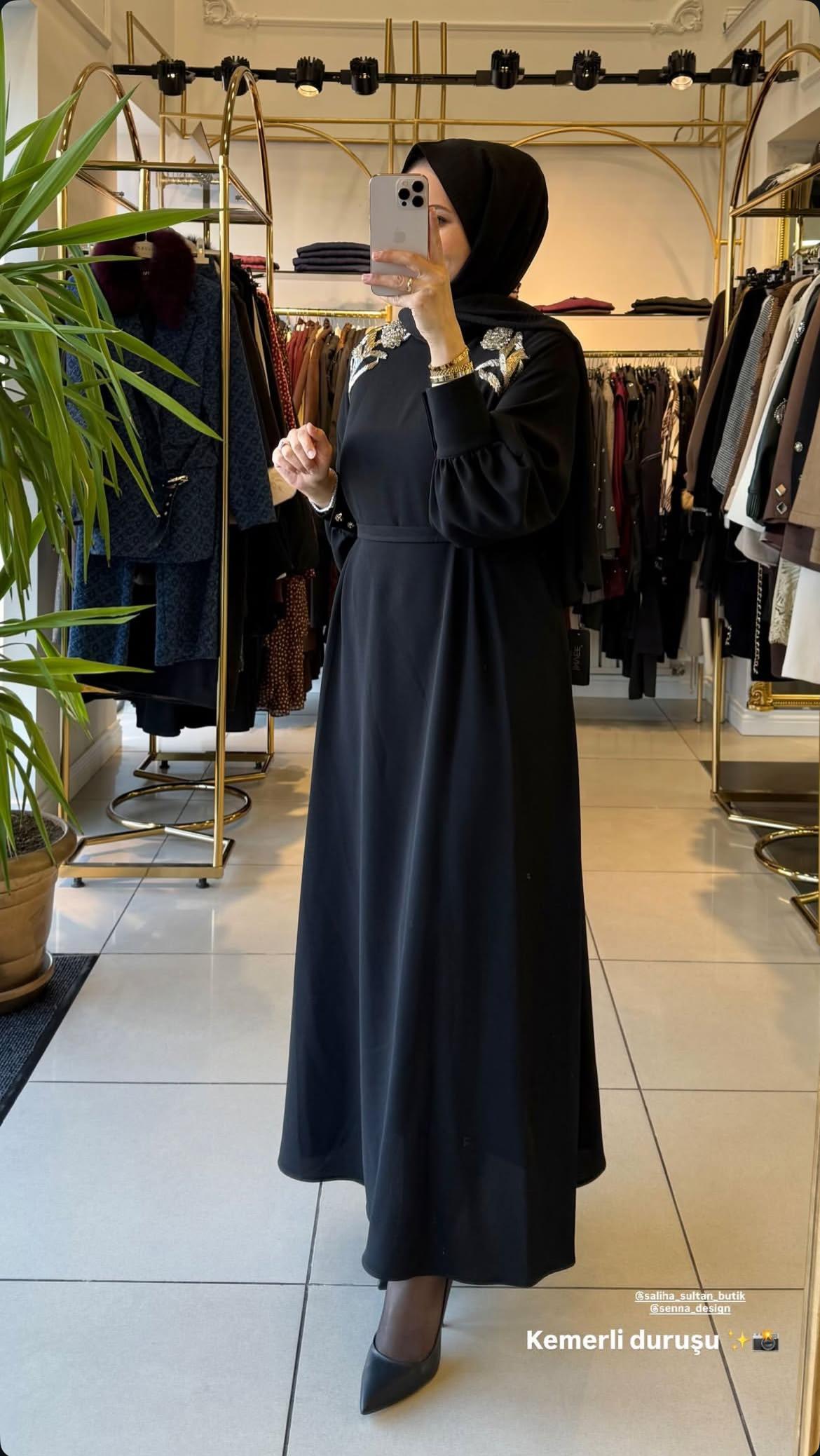 SENNA ELBİSE SİYAH