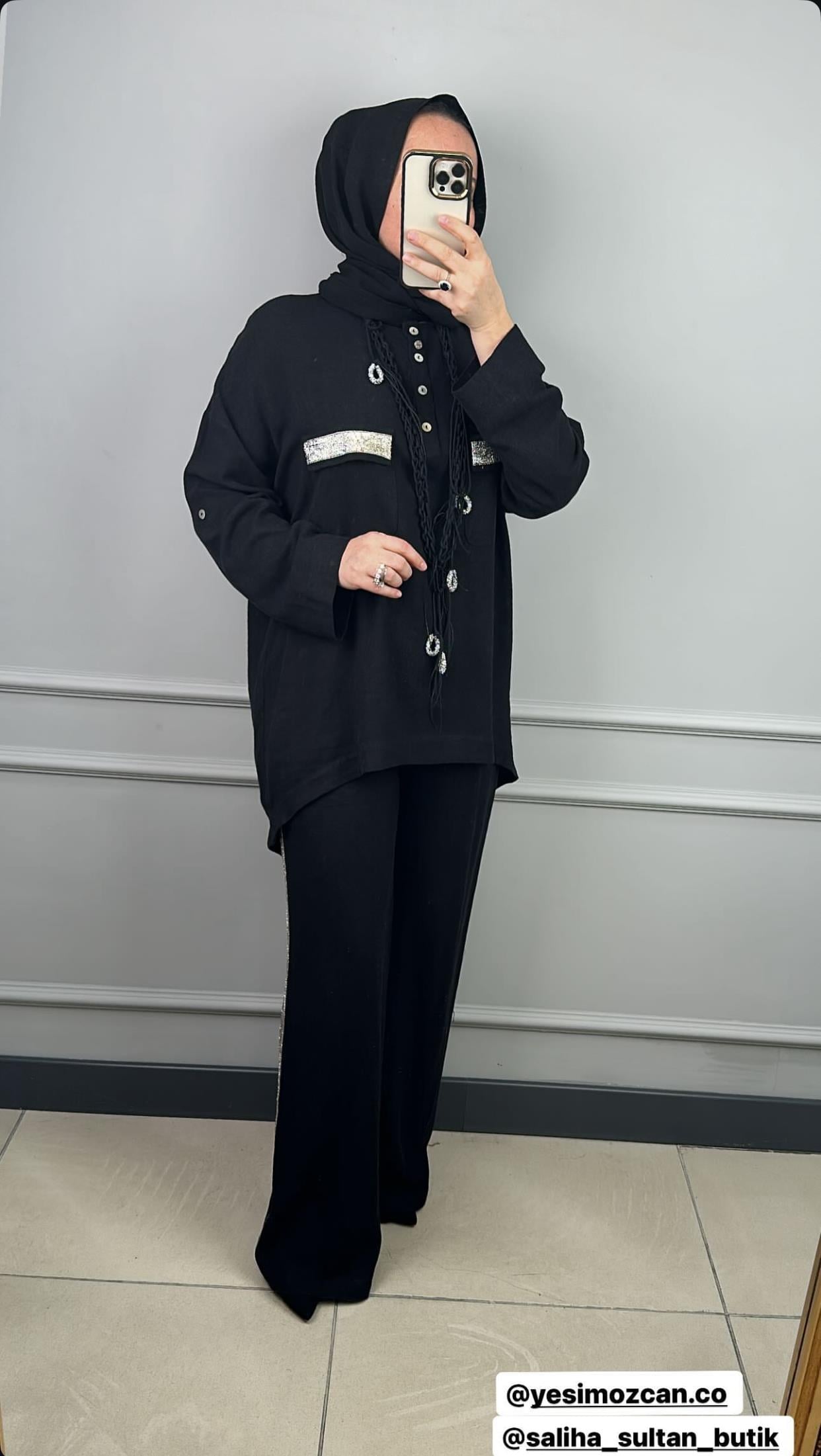 YEŞİM ÖZCAN TUNİK SİYAH