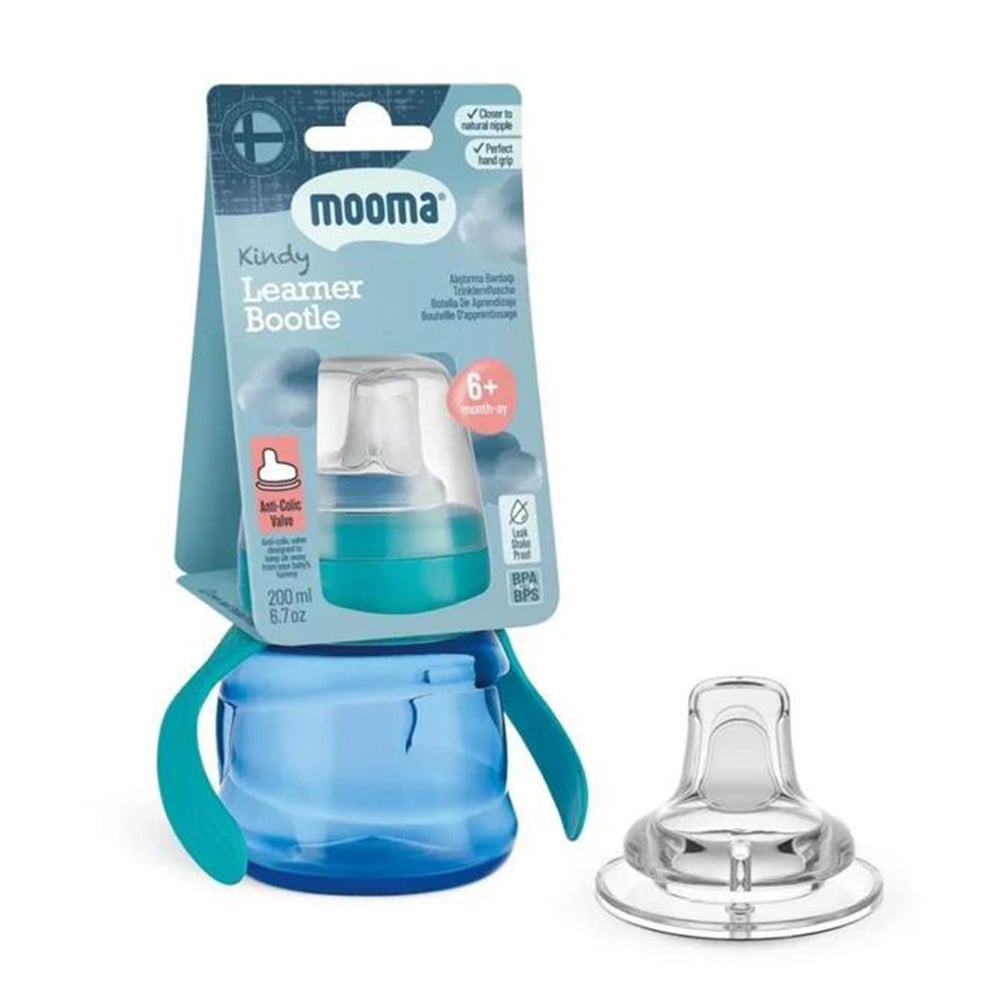 MOOMA Kindy Alştırma Bardağı 200 Ml 6+ ( Su Mavisi )