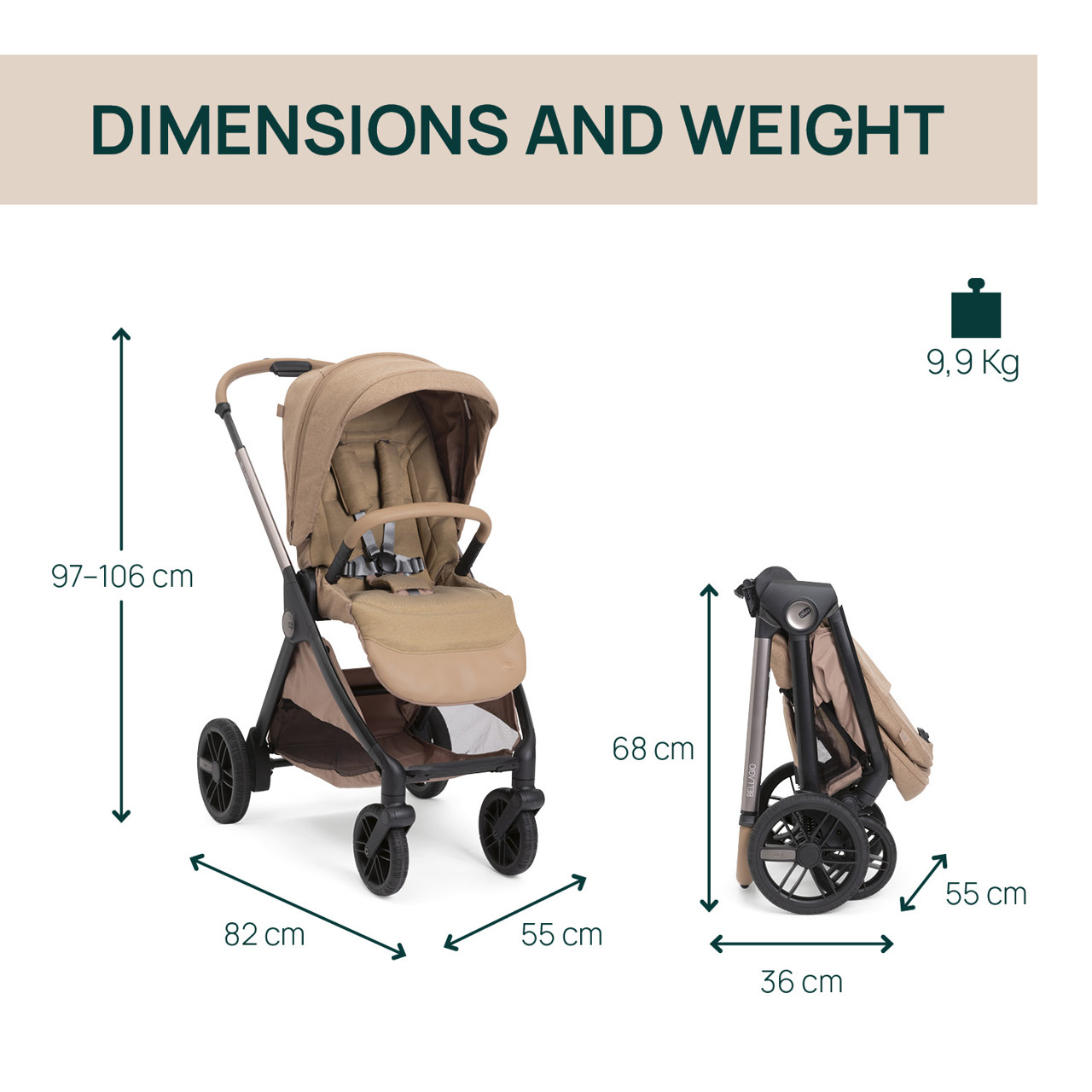 Chicco Bellagio Bebek Arabası(Otomatik Katlanır) 2.0 Caramel
