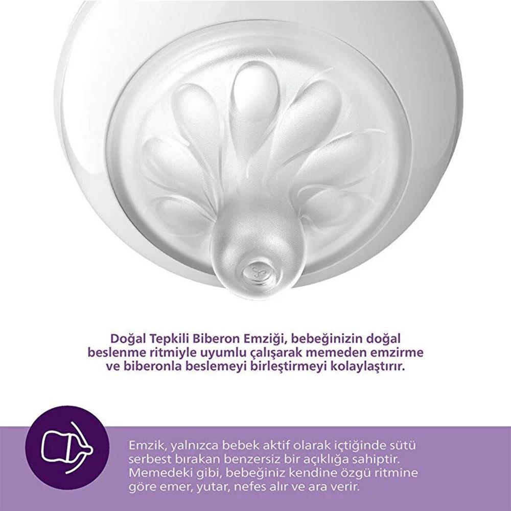 AVENT 2 li Doğal Tepkili Biberon Emziği 1+Ay No:3
