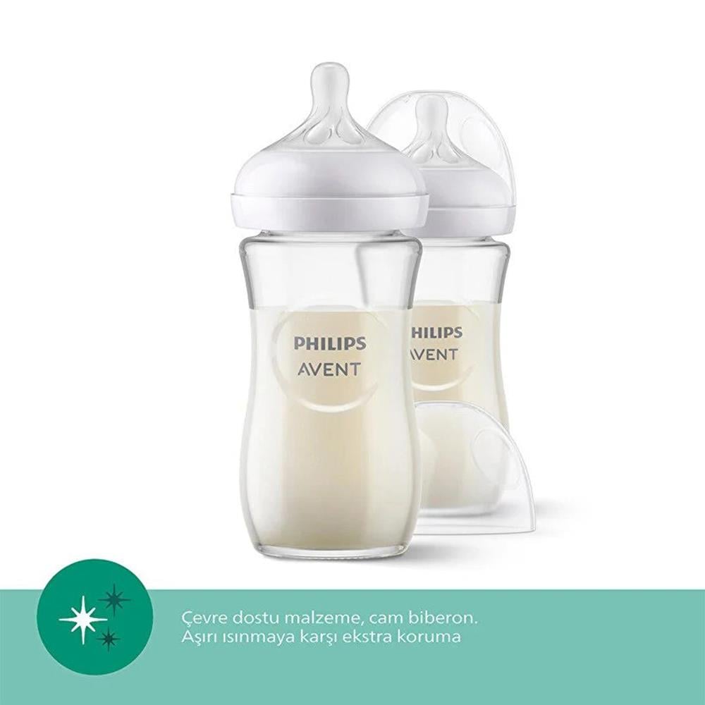 AVENT Doğal Tepkili Cam Biberon 1+Ay 240ml