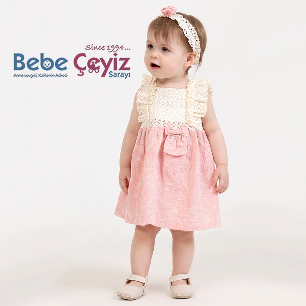 BABY ROSE Müslin Brodeli Elbise  