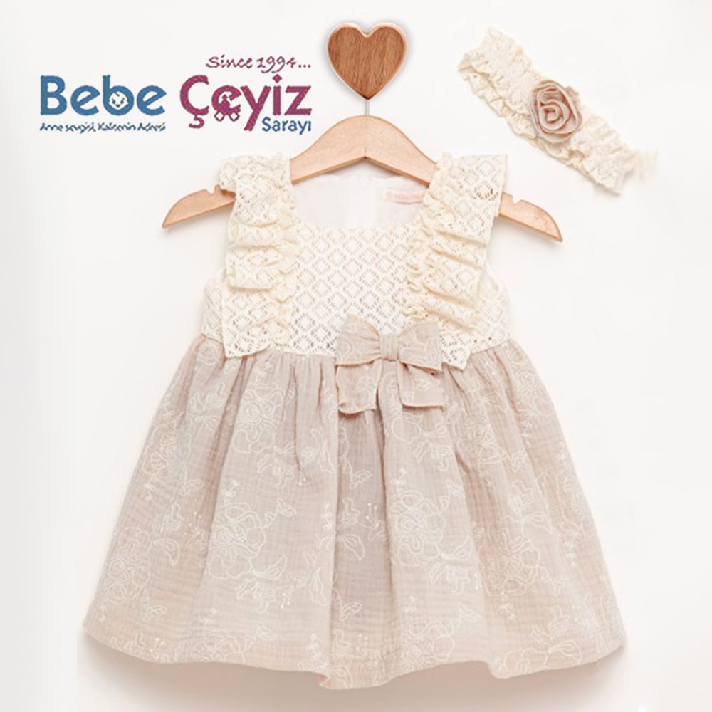 BABY ROSE Müslin Brodeli Elbise  
