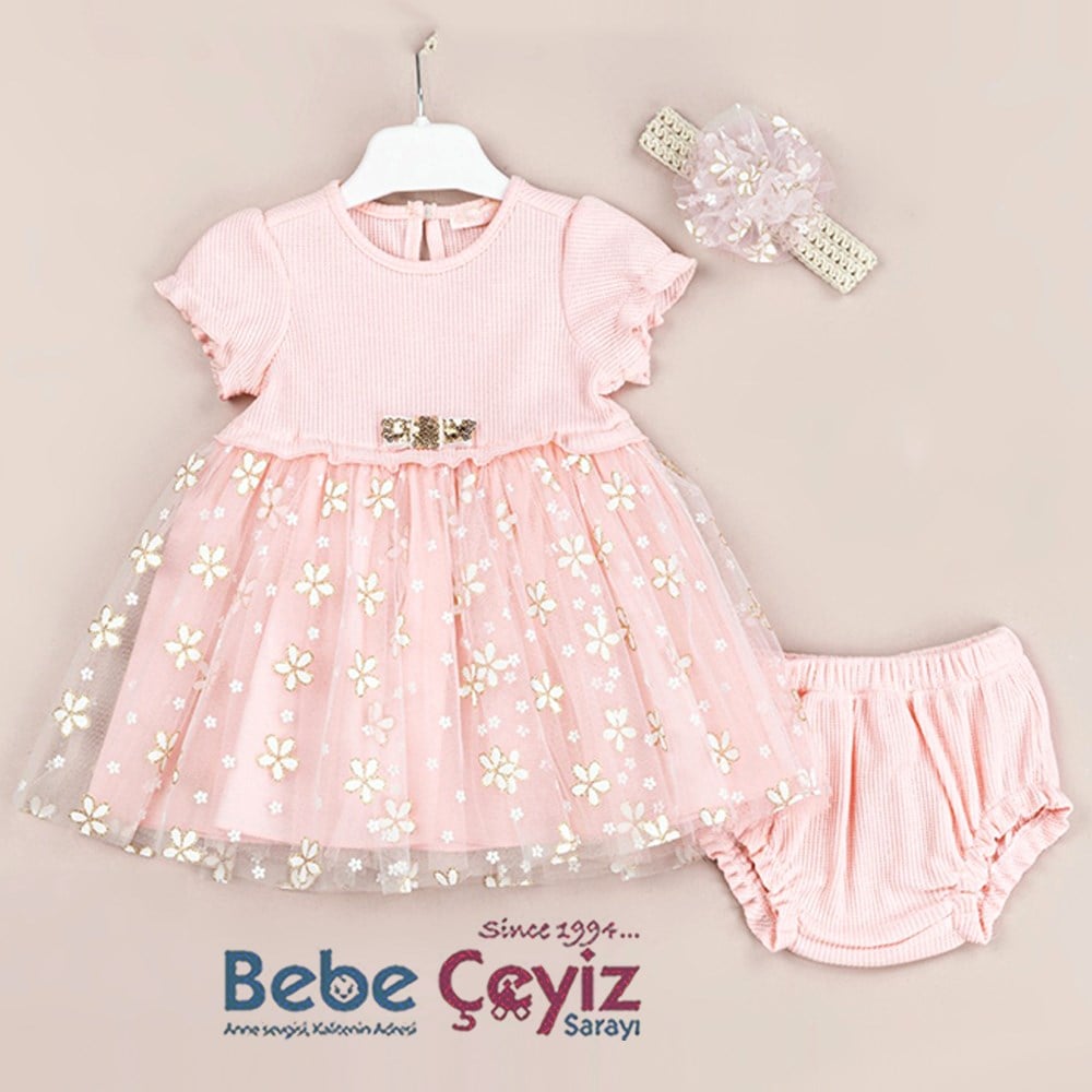 BABY ROSE Waffle Robalı Papatya Etekli Elbise 