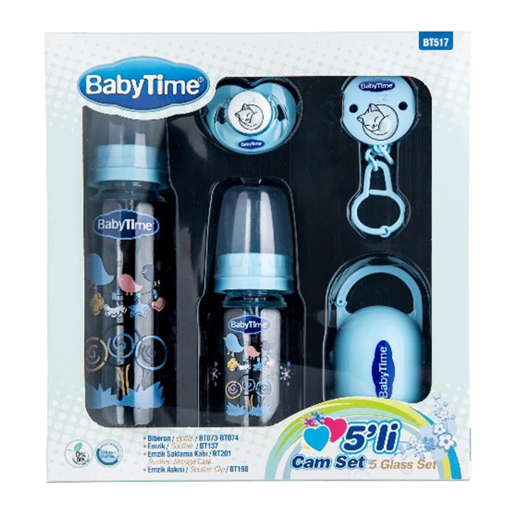 Baby Time 5 li Cam Biberon Seti