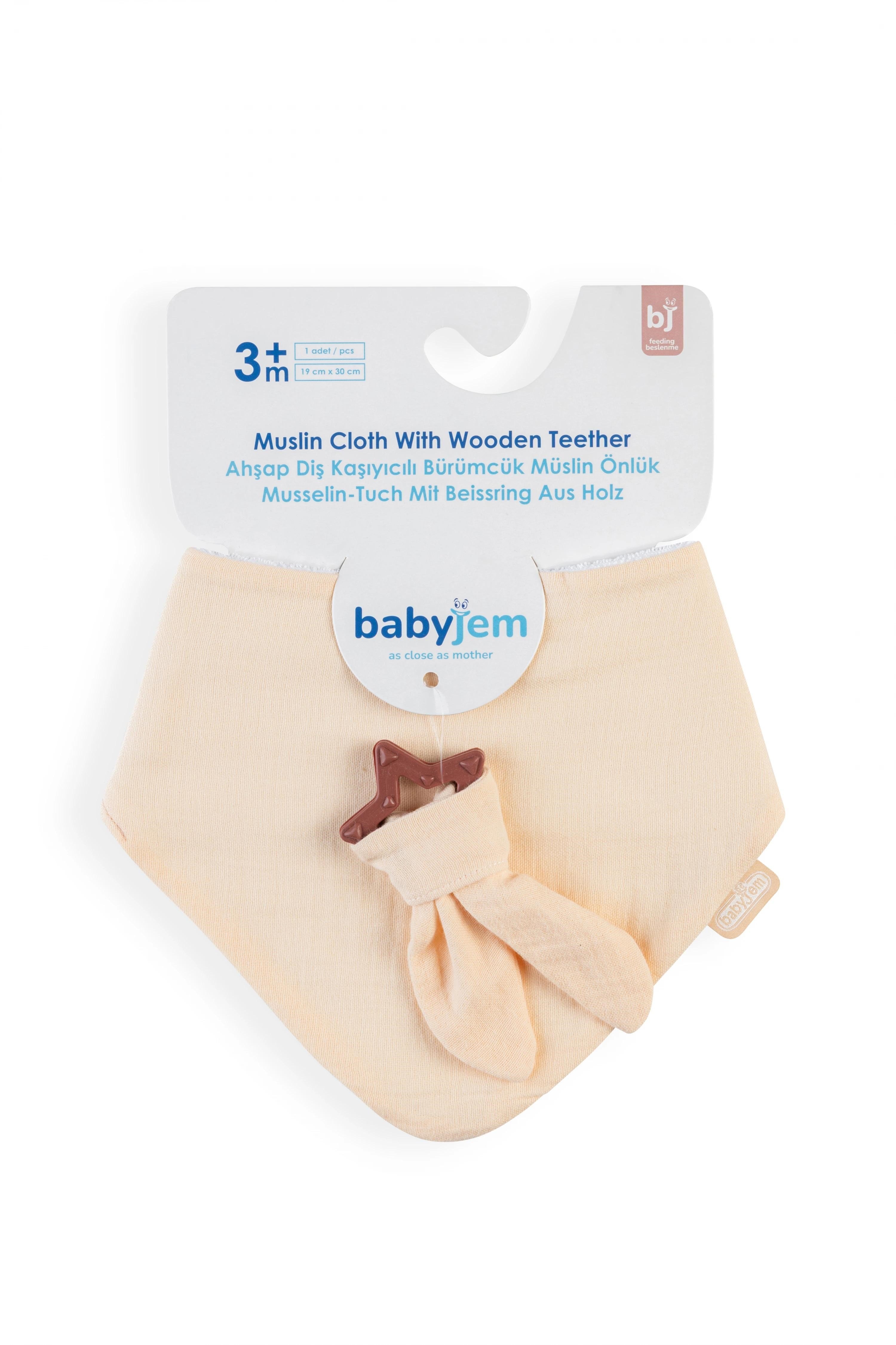 Babyjem Önlük Ahşap Diş Kaşıyıcılı Bürümcük Asorti