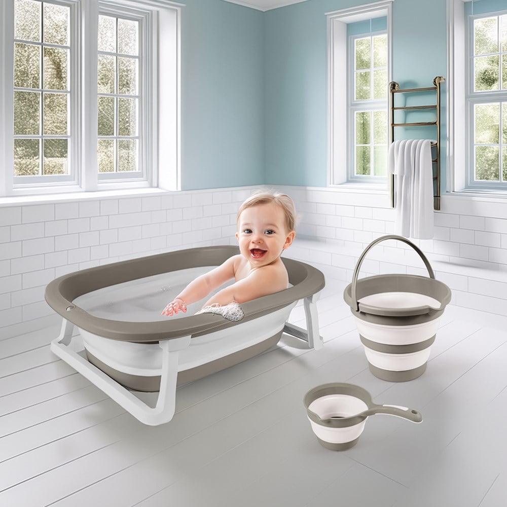 DOLU 3lü Bebek Banyo Set ( Gri )