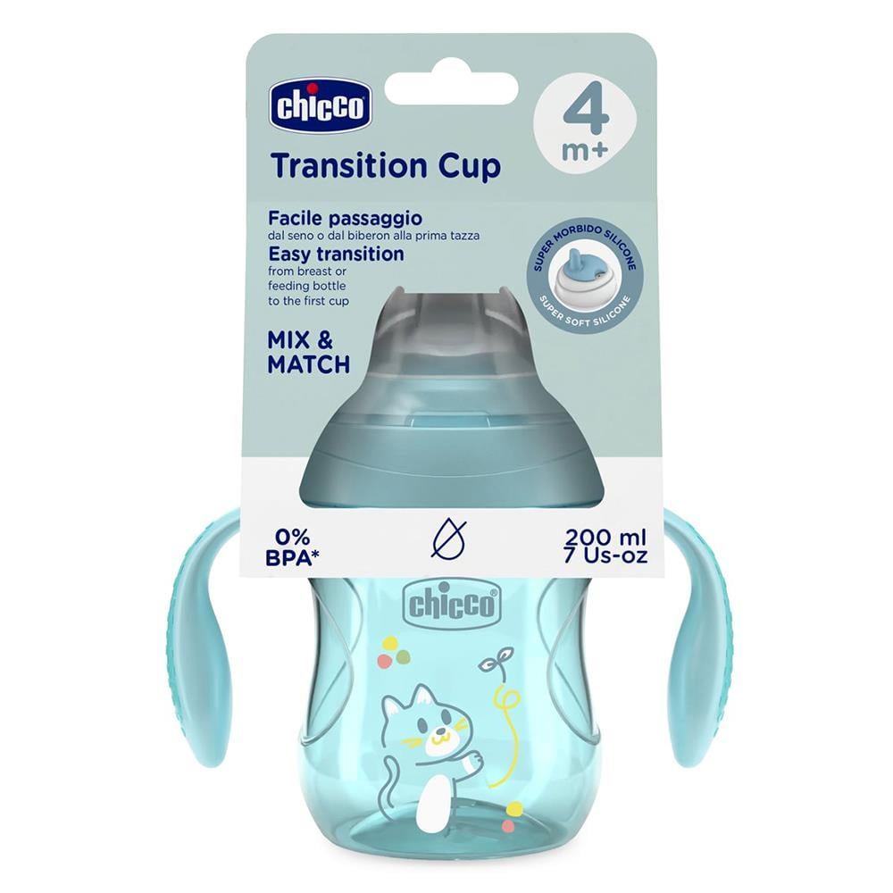 CHİCCO Yumuşak Uçlu Geçiş Bardağı ( 4 Ay + ) ( Erkek )
