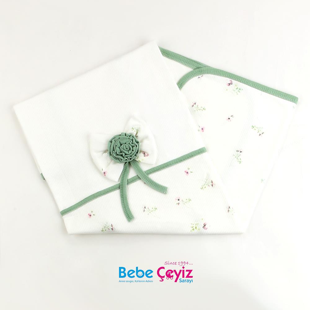Battaniye... Çiçekli Fiyonklu Penye