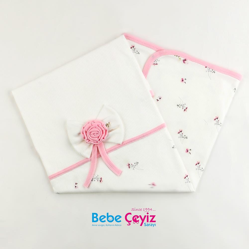 Battaniye... Çiçekli Fiyonklu Penye