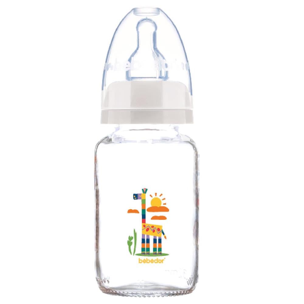 Bebedor Biberon Cam Desenli 120 ML (Asorti)