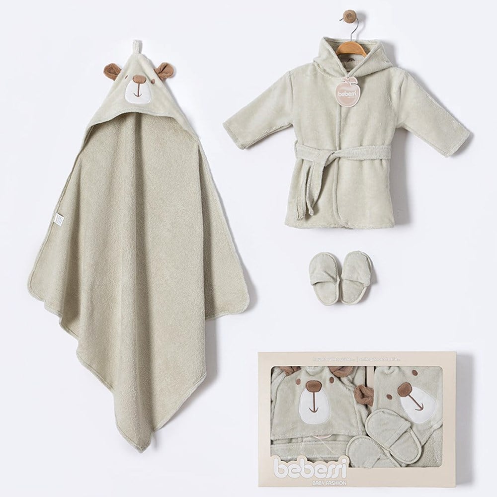 BEBESSİ Big Bear Bornoz Set ( Yeşil )