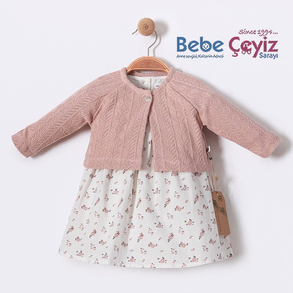BEBESSİ Hırkalı Tiny Girl Elbise ( Gül )
