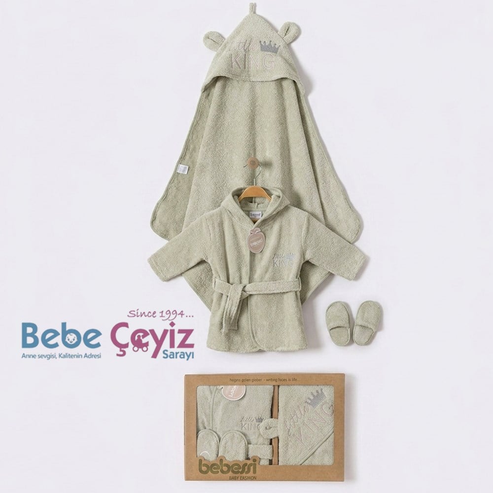 BEBESSİ King Kutulu Bornoz Seti ( Yeşil )