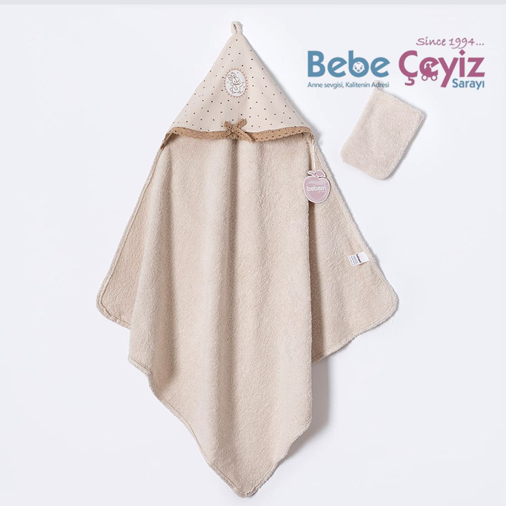 BEBESSİ Vintage Kutulu Havlu  ( Bej )