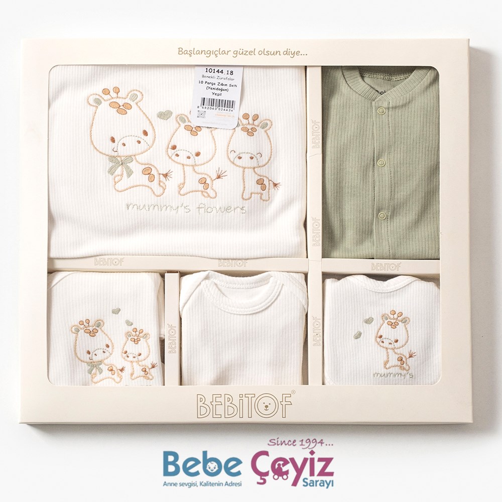 BEBİTOF Benekli Zürafalar 10lu Hastane Çıkışı ( Yeşil )