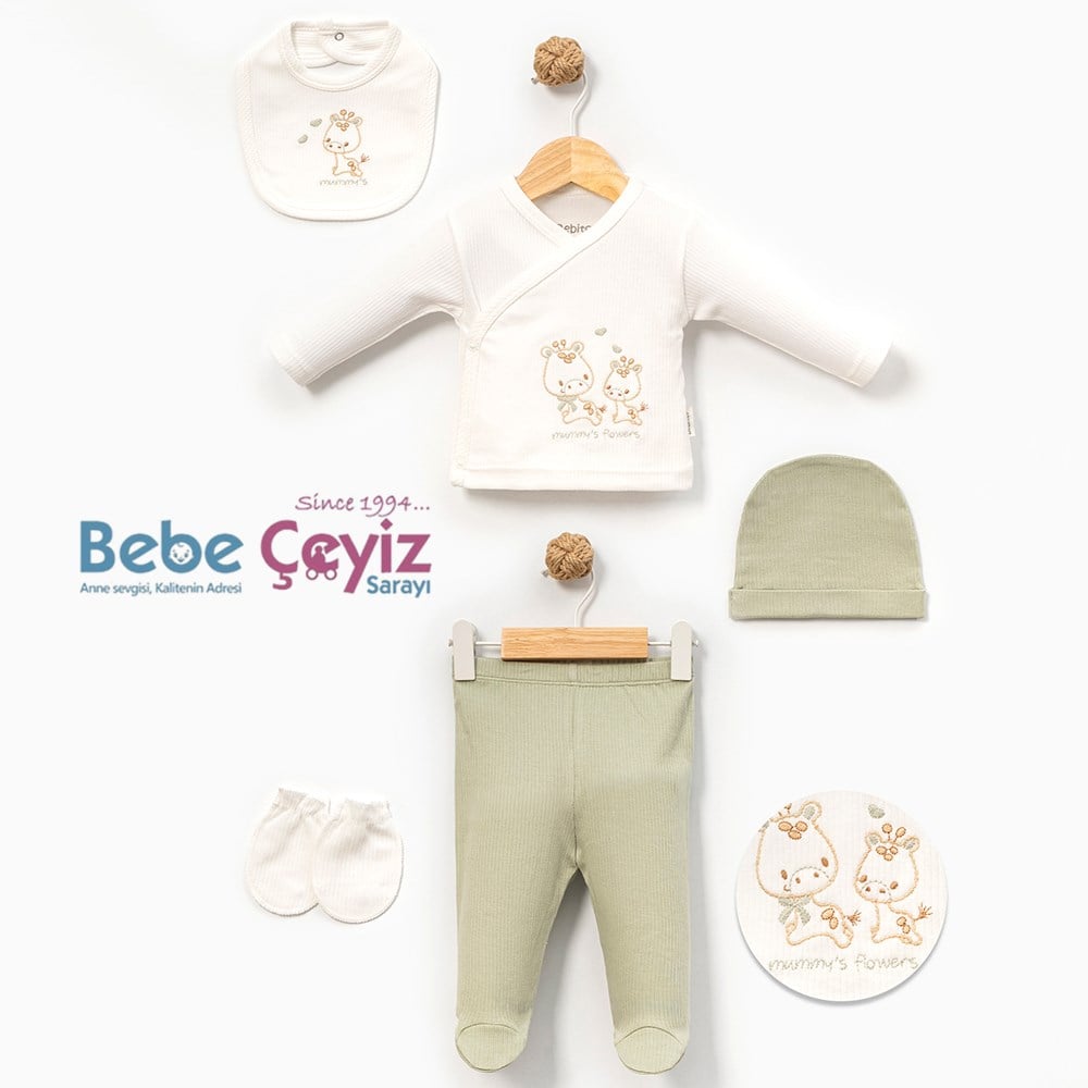 BEBİTOF Benekli Zürafalar 5li Hastane Çıkışı ( Yeşil )