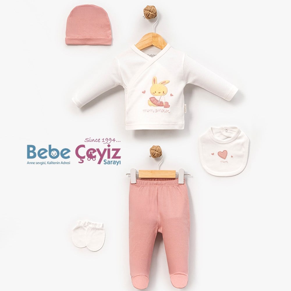 BEBİTOF Etekli Tavşanlar 5li Hastane Çıkışı ( Mürdüm )