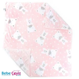 BEBİTOF Süs Dikişli Ayıcık  Battaniye