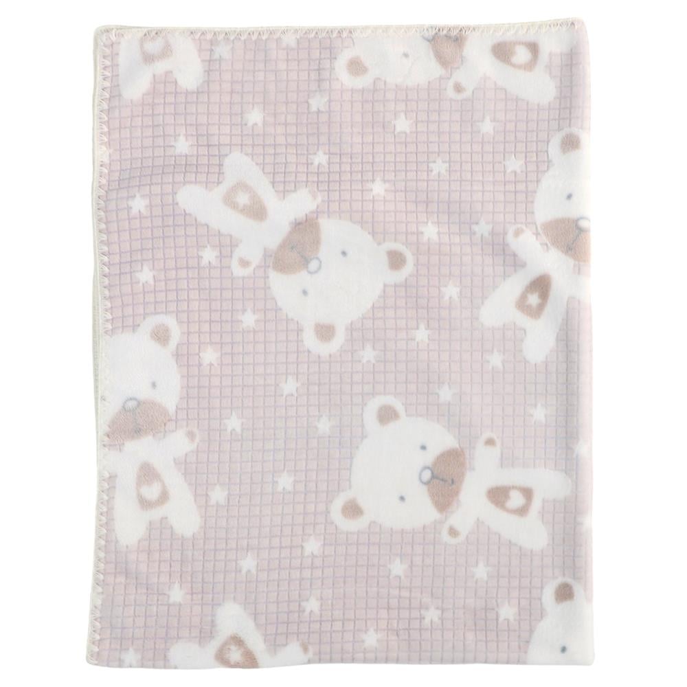 BEBİTOF Süs Dikişli Ayıcık Battaniye