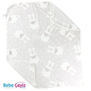 BEBİTOF Süs Dikişli Ayıcık  Battaniye